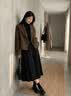 欧迪惠法式连衣裙女装套装2026年秋季新款衣服毛呢外套女秋冬小香风裙子 咖色毛呢外套+黑色裙 S 【80-95斤】 实拍图