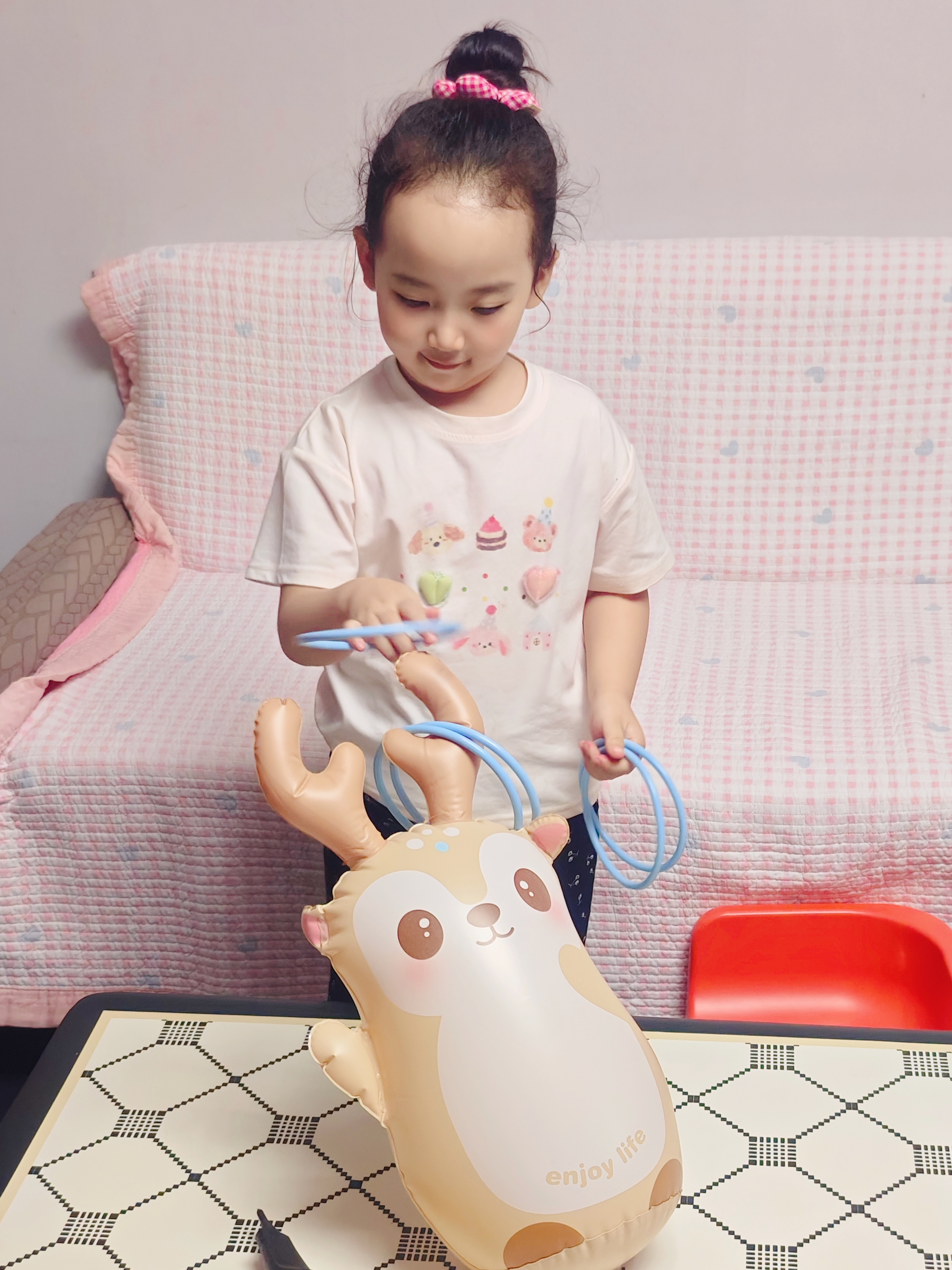 COOKSS充气不倒翁玩具婴幼儿童套圈游戏锻炼宝宝体力男女孩益智早教礼物 实拍图