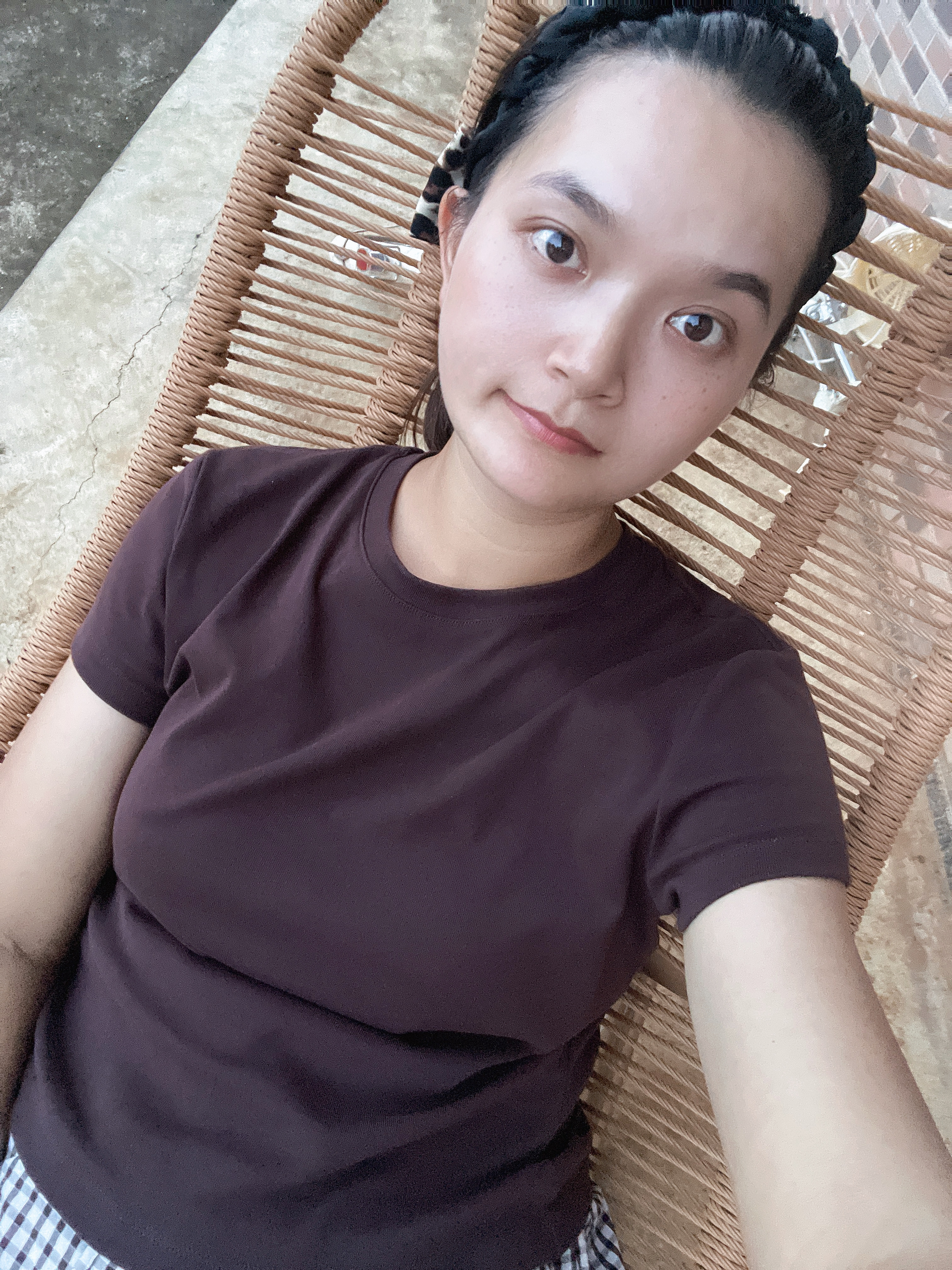 优衣库圆领短T恤/短袖女装483455 37 栗色 2XL 实拍图