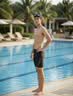 速比涛（Speedo）泳裤男动感舒适高弹专业训练速干及膝泳裤运动防晒 黑/灰色 40 实拍图