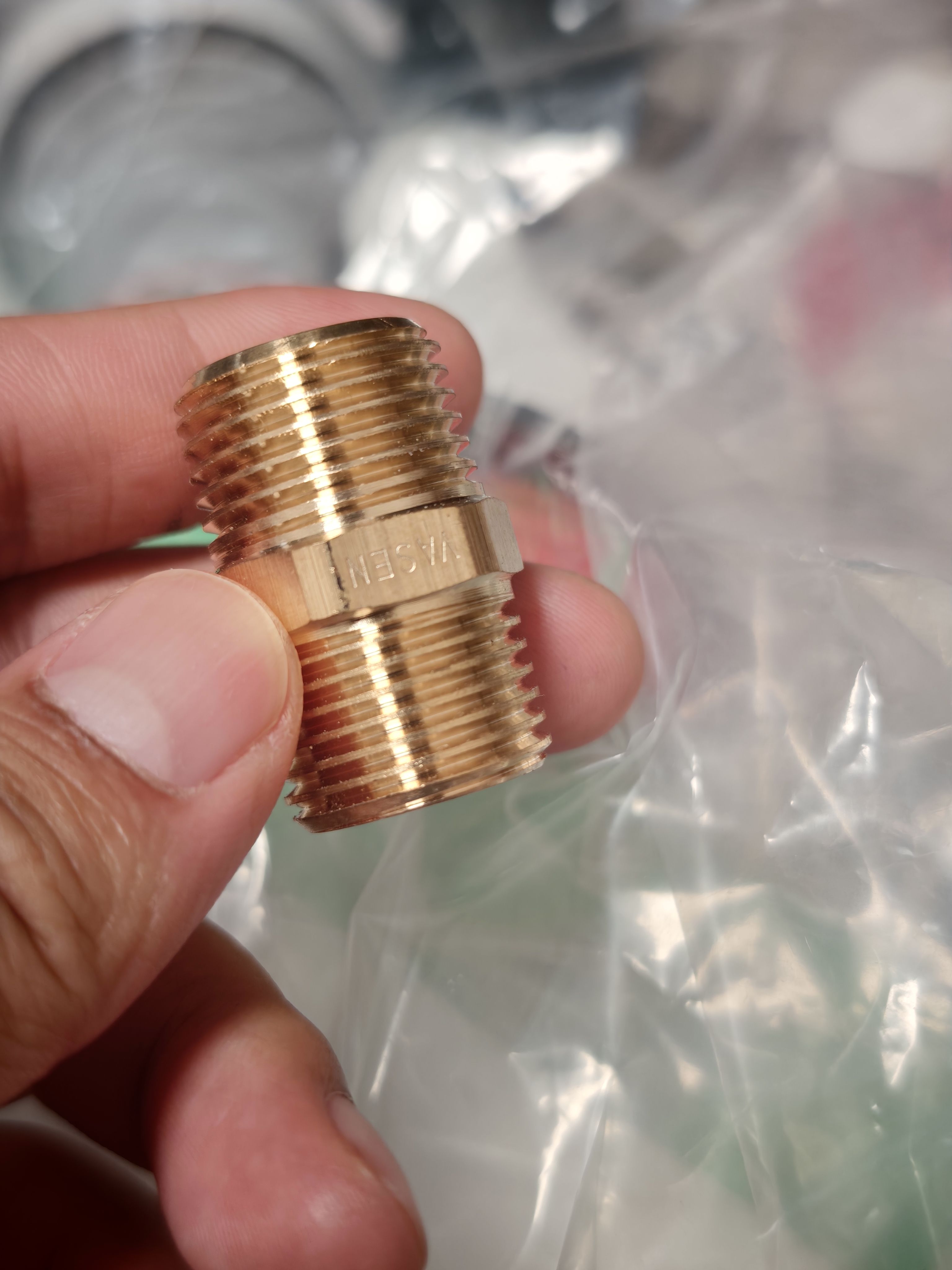 伟星 4分黄铜对丝2只装 双外丝接头软管对接加长黄铜水管接头 实拍图