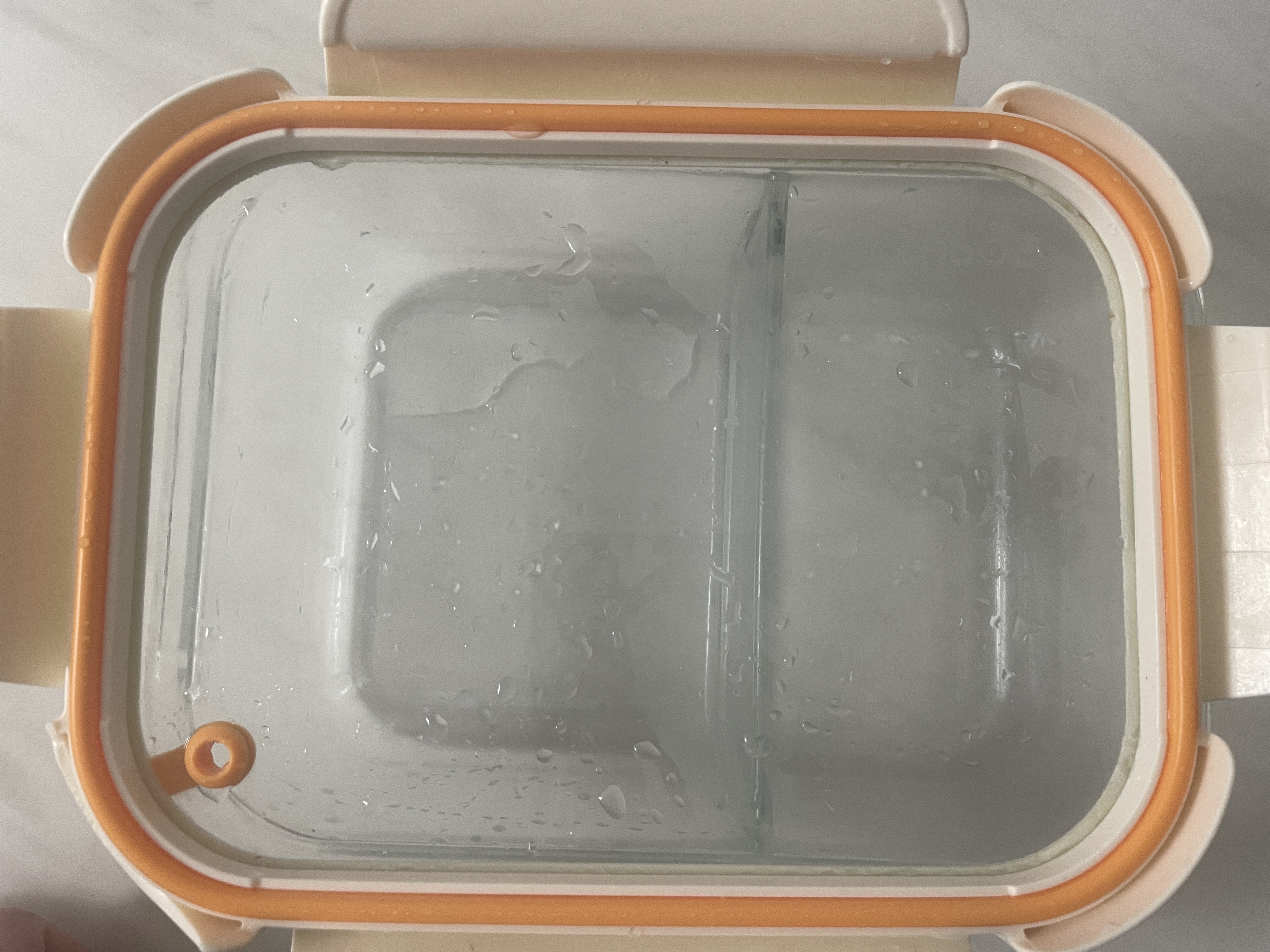 苏泊尔（SUPOR）保鲜盒分格玻璃饭盒上班族便当盒专用学生餐盒1040ml奶酪白 实拍图