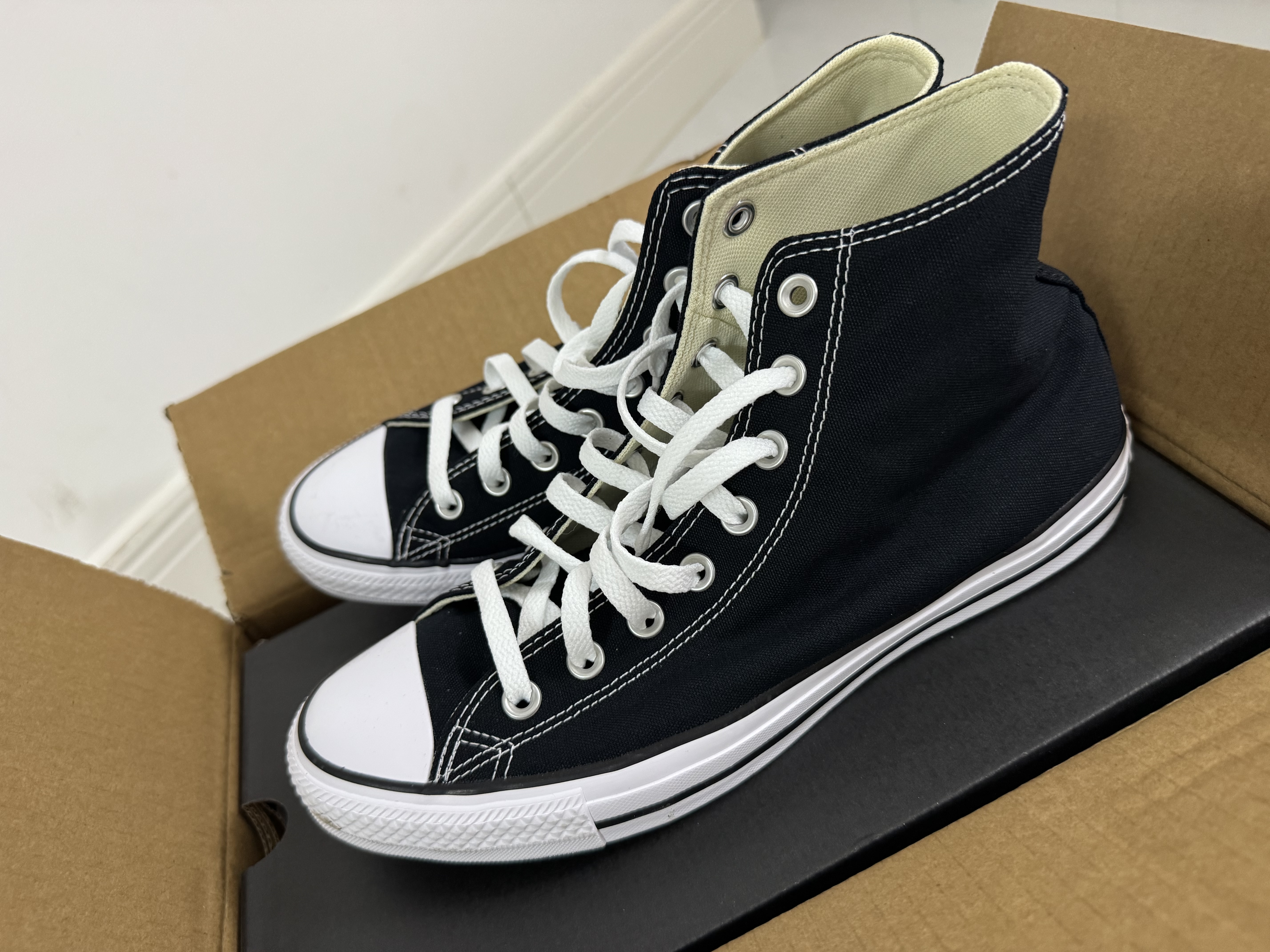 匡威（Converse）All Star夏季经典帆布男女高帮休闲运动鞋黑色101010 101010/黑色 42 实拍图