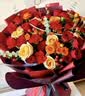 艾斯维娜教师节鲜花速递向日葵混搭花束生日礼物全国同城配送 33朵玫瑰康乃馨混搭花束 实拍图