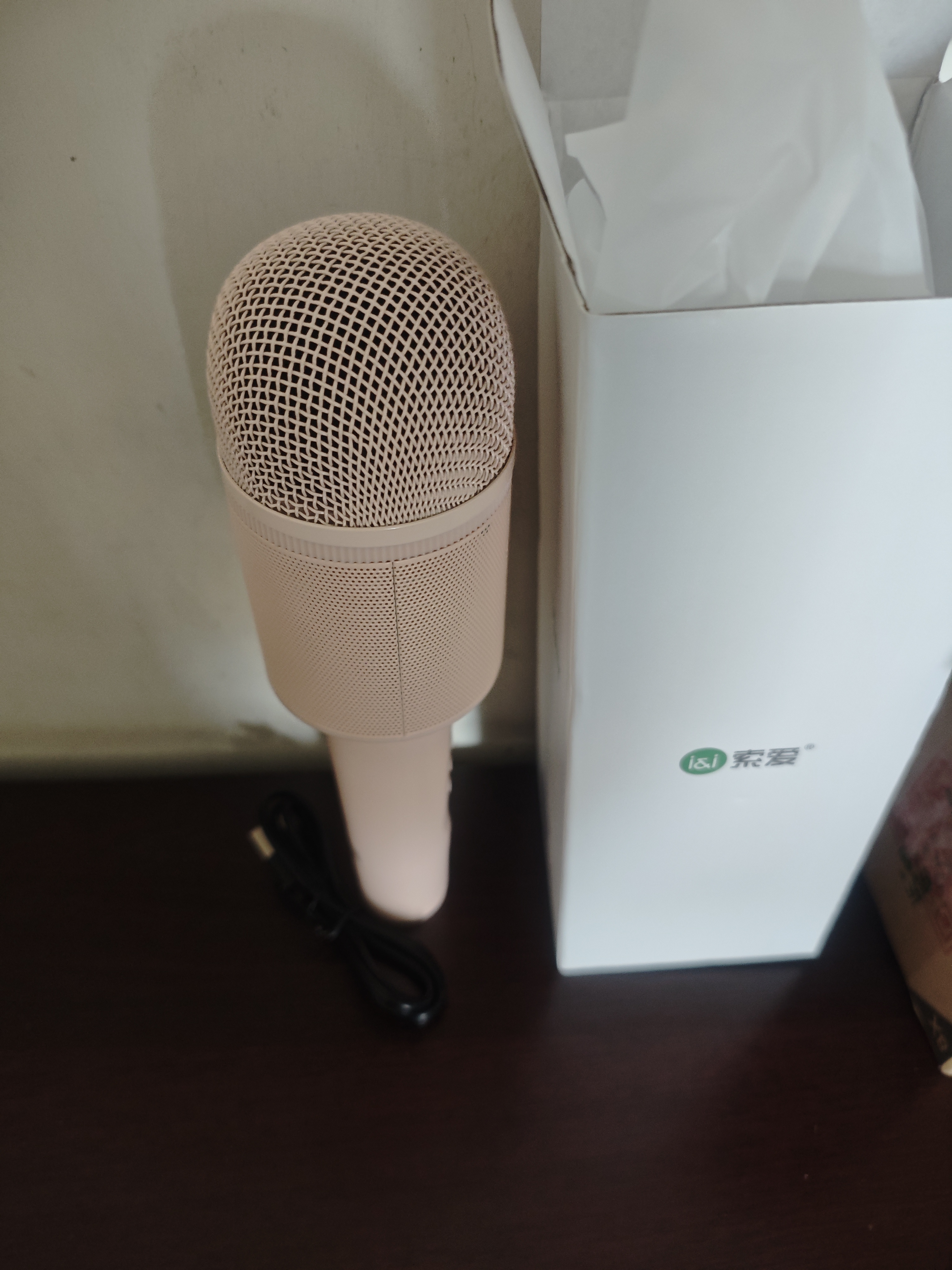索爱（soaiy）MC8 无线k歌手机麦克风话筒歌唱神器儿童唱歌卡拉OK手持话筒音响一体无线蓝牙家庭户外ktv 少女粉 实拍图