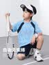 左西男童夏装套装2026新款儿童短袖套装夏季速干运动两件套 蓝色 170 实拍图