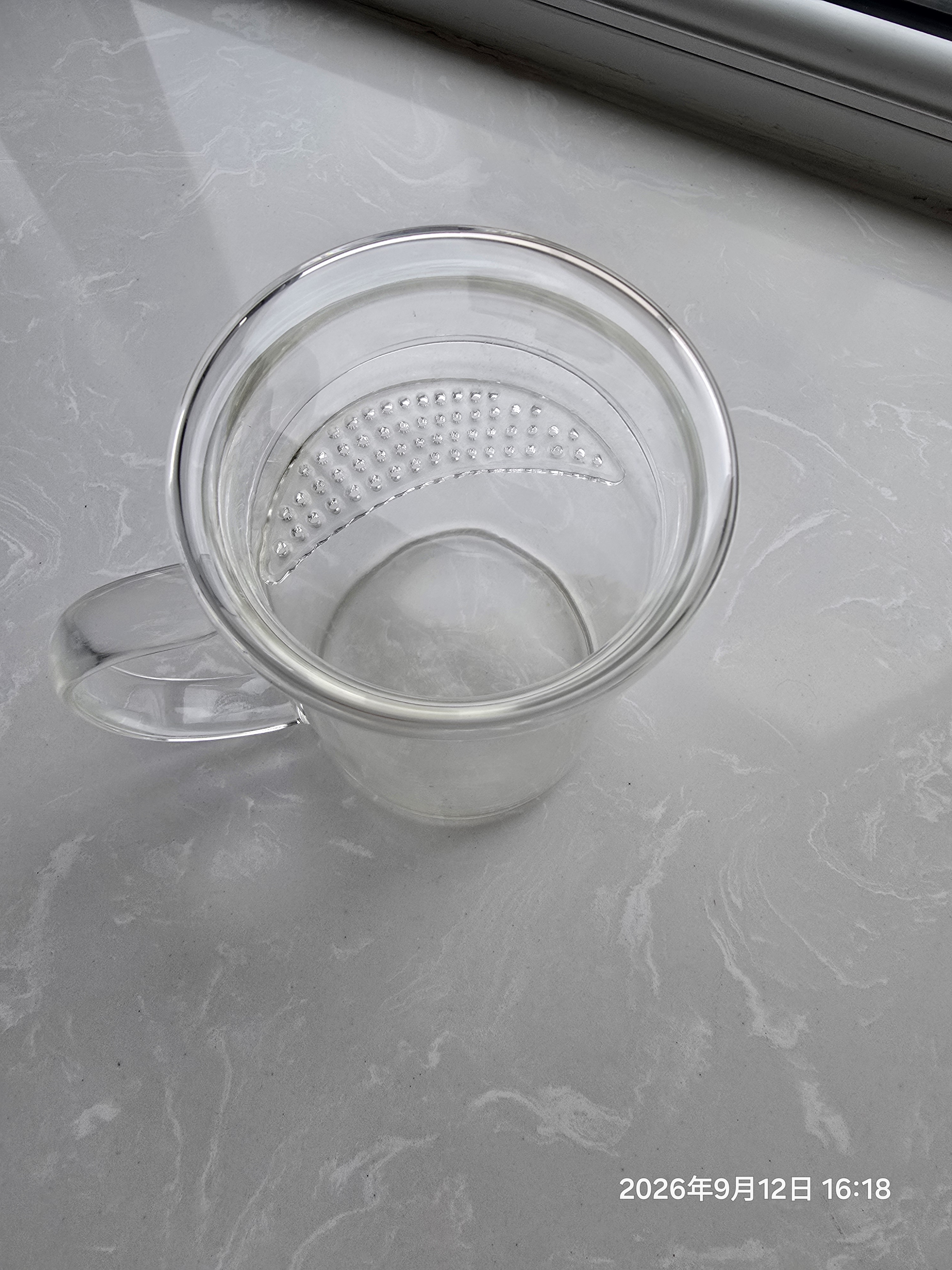 泥也茶杯玻璃杯月牙杯绿茶泡茶杯子水杯玻璃杯带盖2026新款办公室水杯 实拍图