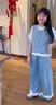 女童牛仔马甲三件套2026新款春秋装女大童洋气休闲蕾丝阔腿裤套装 三件套【马甲+打底衫+裤子】 140 实拍图
