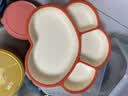 COOKSS宝宝餐盘硅胶学吃饭分格儿童餐具辅食碗餐盘带吸盘 双拼橙 实拍图