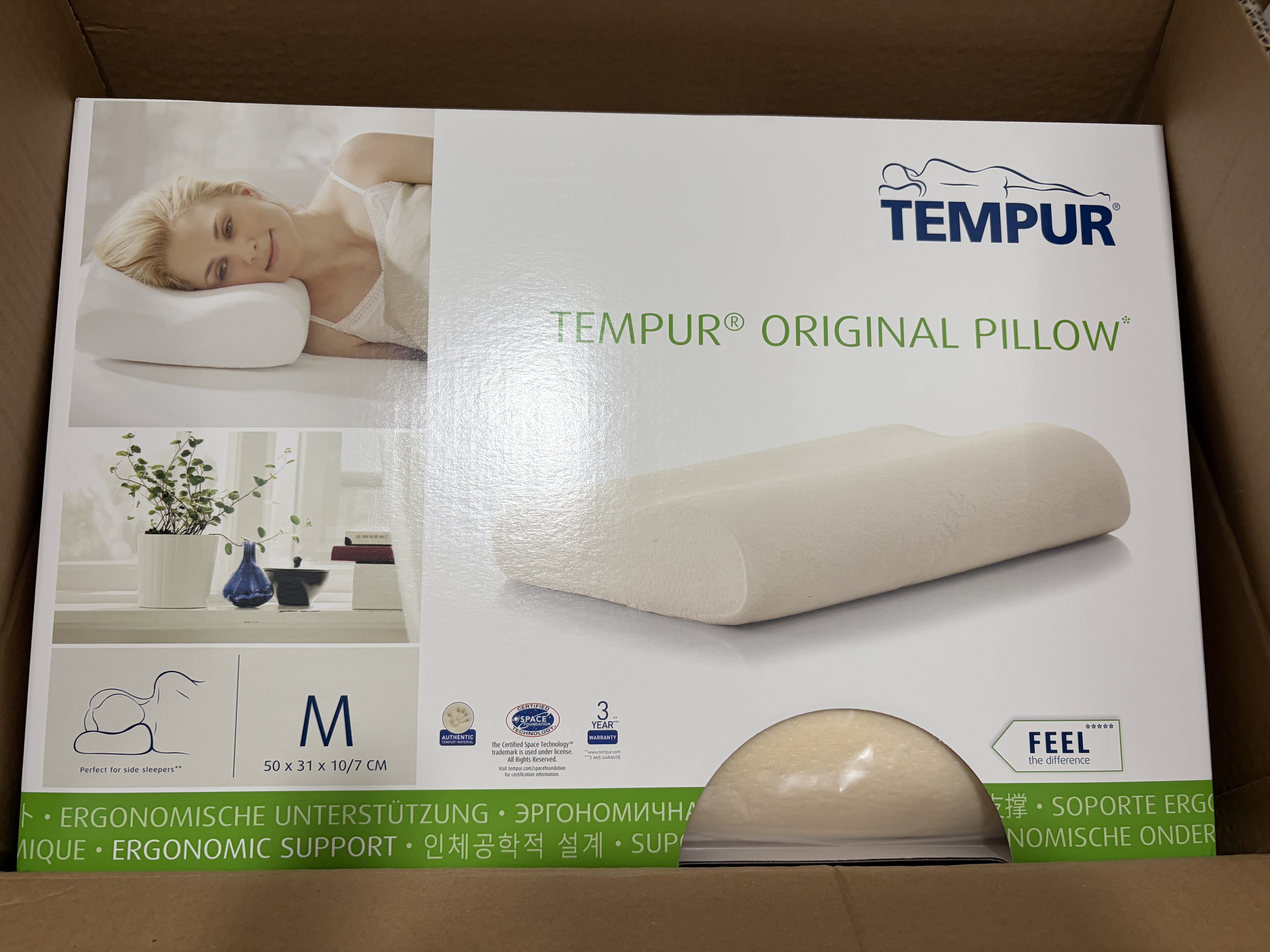 泰普尔Tempur丹麦原装进口感温慢回弹枕头颈椎枕记忆枕芯 米黄色感温枕M 实拍图
