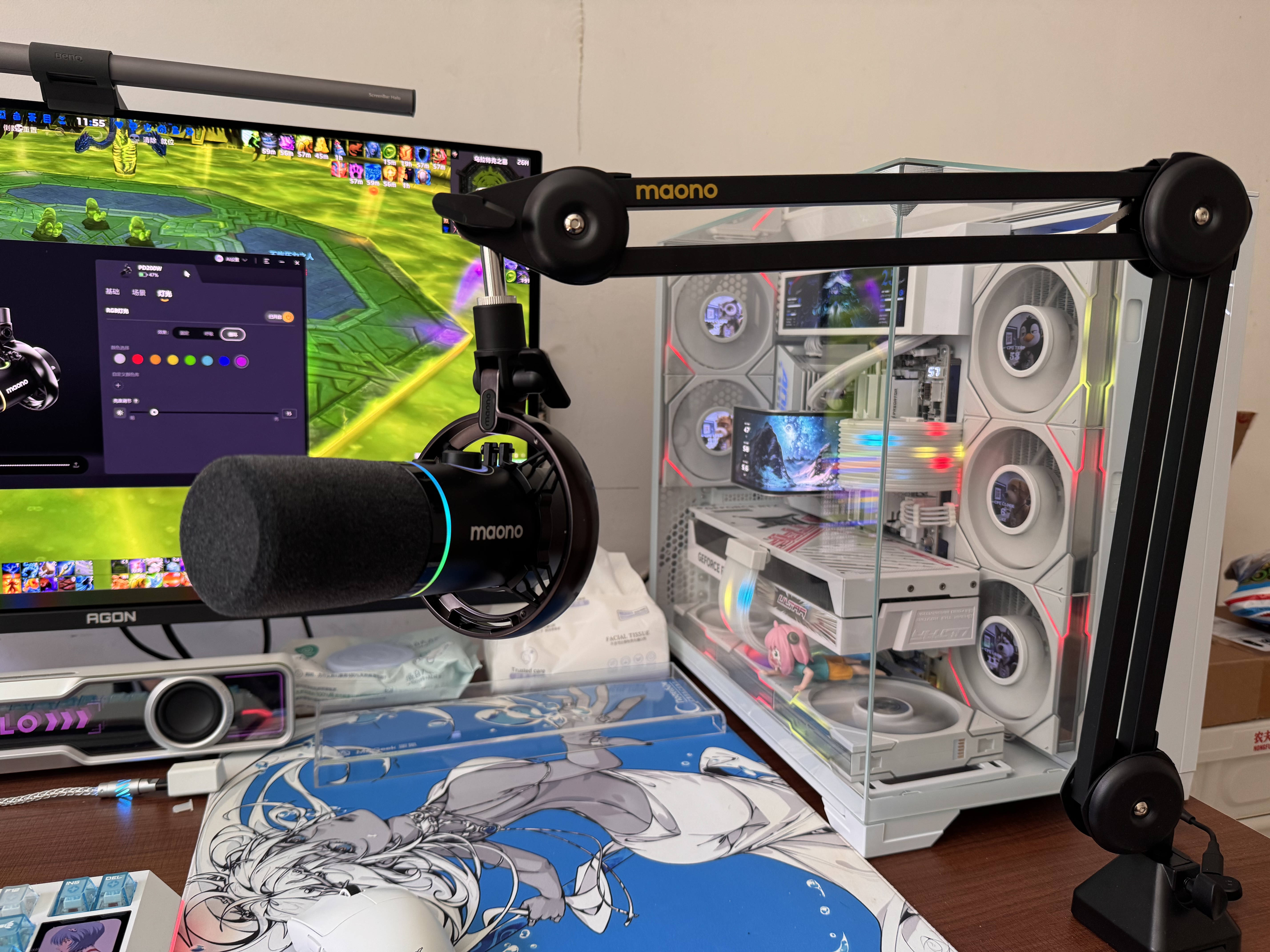 闪克（maono）无线麦克风动圈收音麦相机直播电脑手机录音降噪桌面麦游戏短视频k歌专业话筒闪客PD200W 【悬臂款】电脑+安卓/苹果15及以上 实拍图