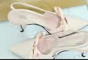CHARLES&KEITH缎面蝴蝶结尖头高跟凉鞋女生日礼物送女友CK1-60361556 Light Pink浅粉色 37 实拍图
