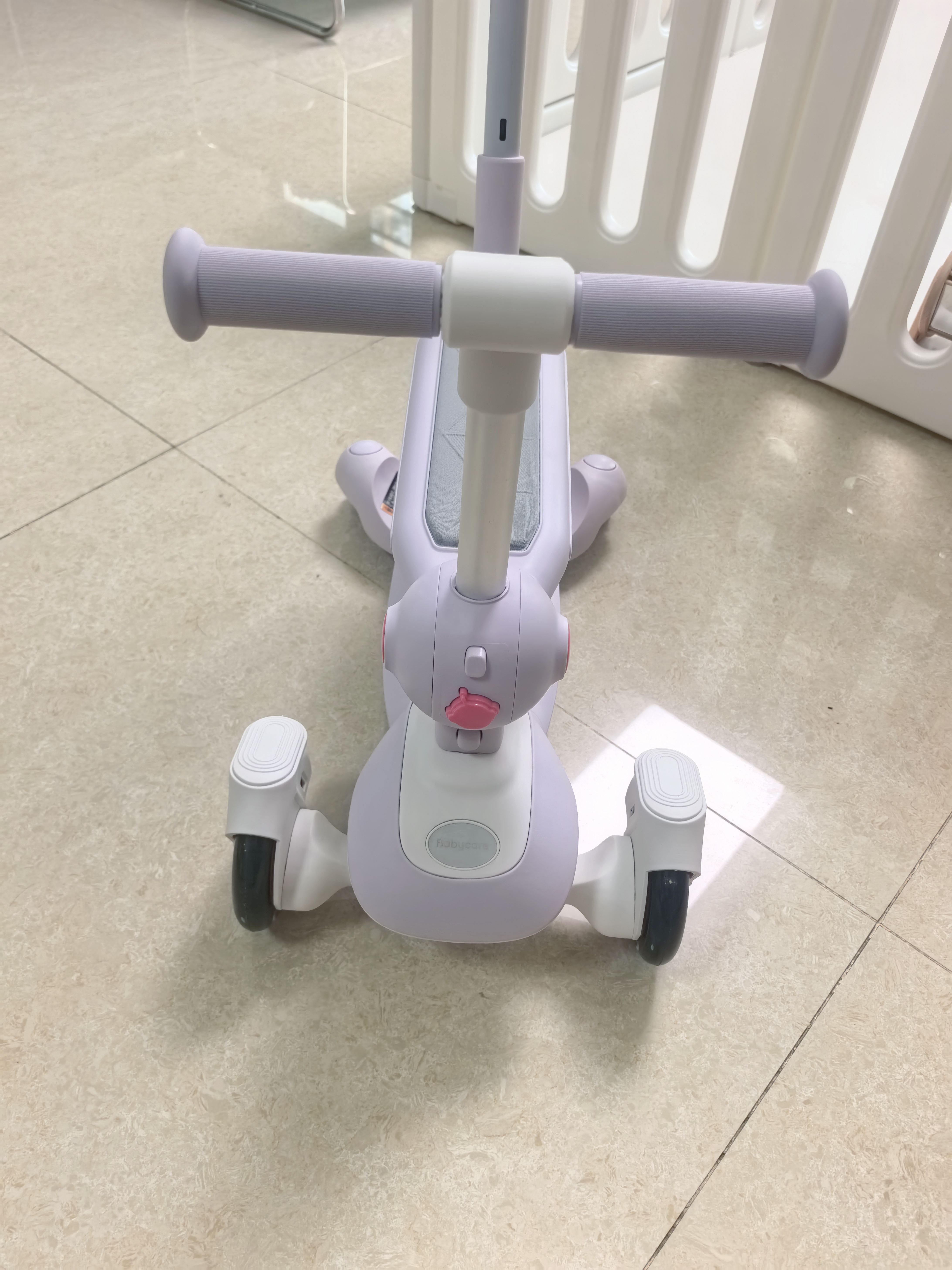 babycare儿童滑板车1-3-6岁多功能遛娃神器宝宝可坐滑滑车周岁礼物 黎空紫 实拍图