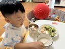 好伊贝（HOY BELL）宝宝围兜辅食吃饭兜儿童罩衣防水反穿衣婴儿围嘴口水兜巾四季款蓝 实拍图