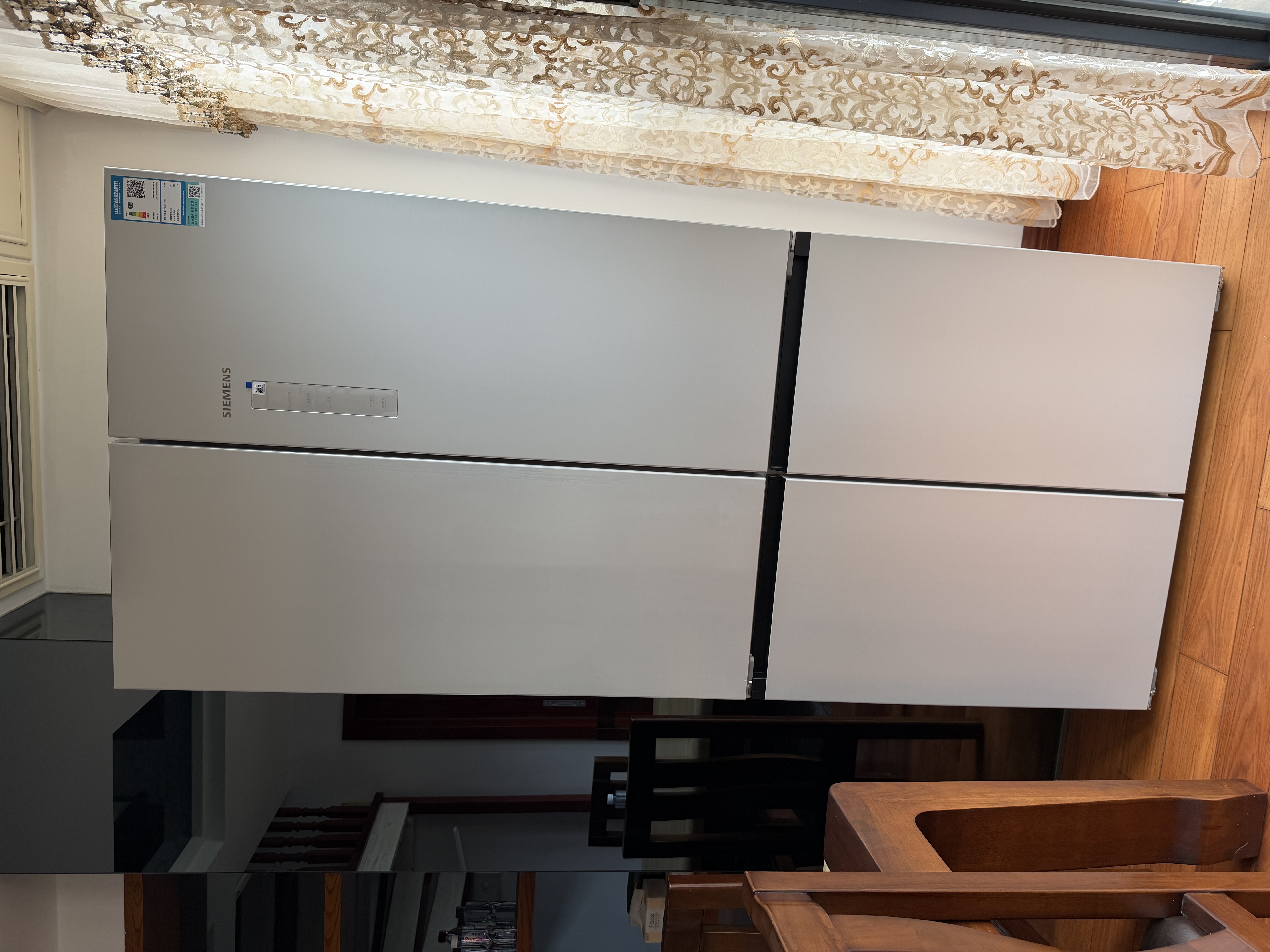 西门子（SIEMENS）冰立方503L十字门冰箱 大容量超薄平嵌 一级能效家用电冰箱KC88EA639C 国家补贴 实拍图