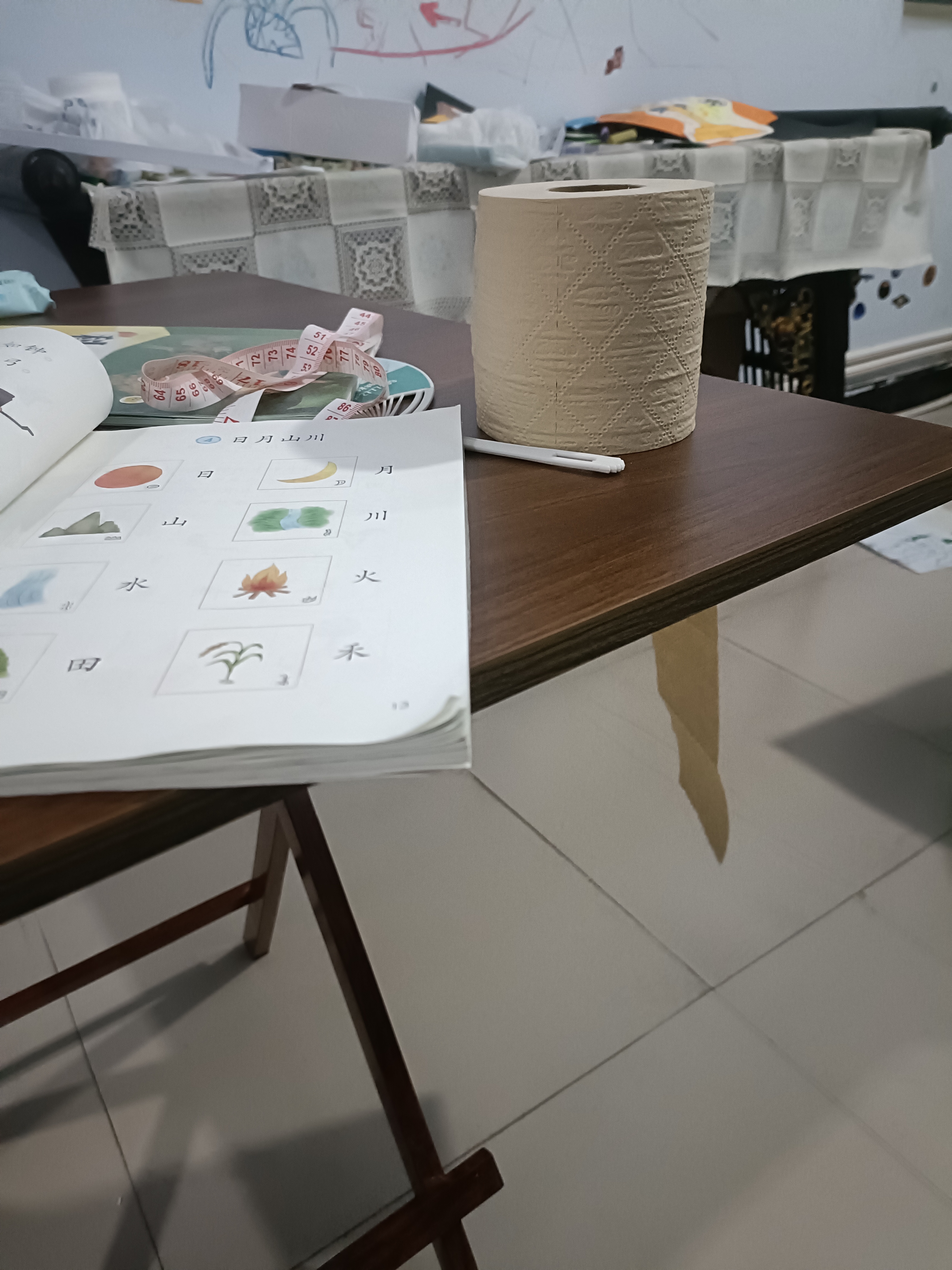 景彩餐桌折叠桌子家用饭桌电脑桌书桌麻将桌JZP10胡桃色80cm方桌 实拍图