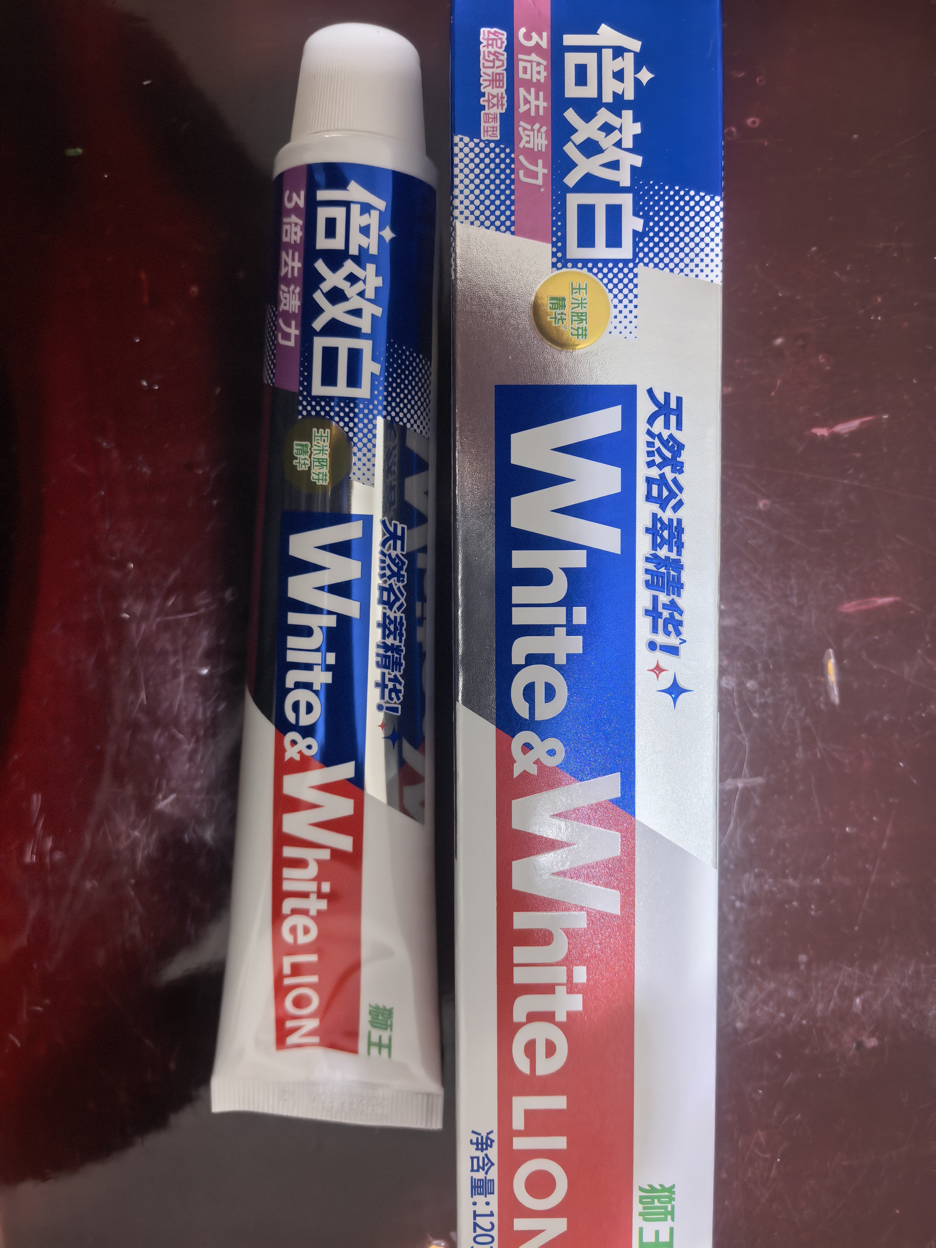 狮王(lion)WhiteWhite倍效白牙膏缤纷果萃120g 亮白美白檀健次同款 实拍图