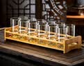青苹果手握金山白酒杯精致二两杯6只 加厚水晶玻璃带刻度国庆婚礼待客 实拍图