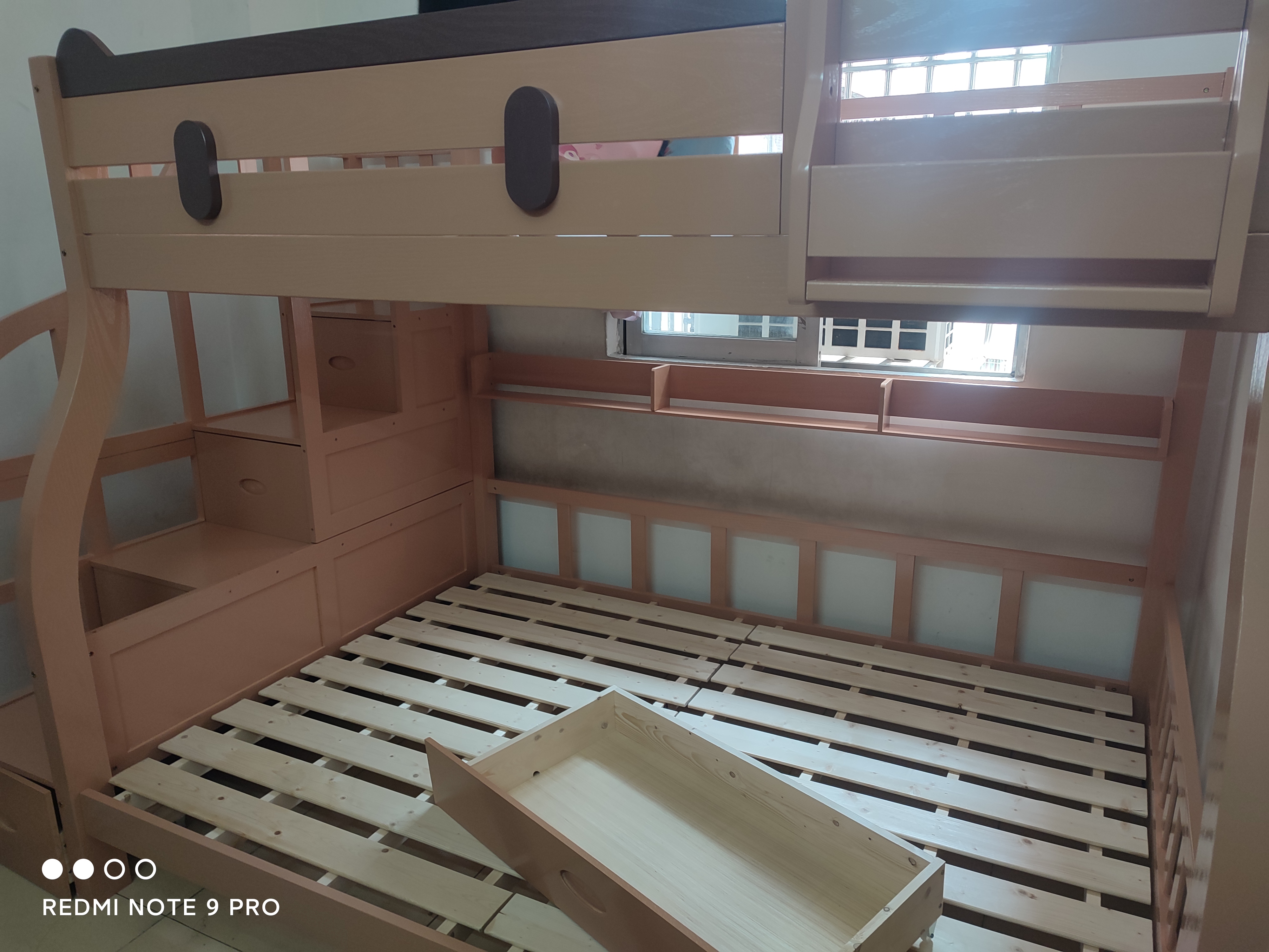 可颜上下铺床儿童床男孩女孩卡通高低床子母床双层床小户型实木上下床 柜梯款 上床宽130  下床宽150 实拍图