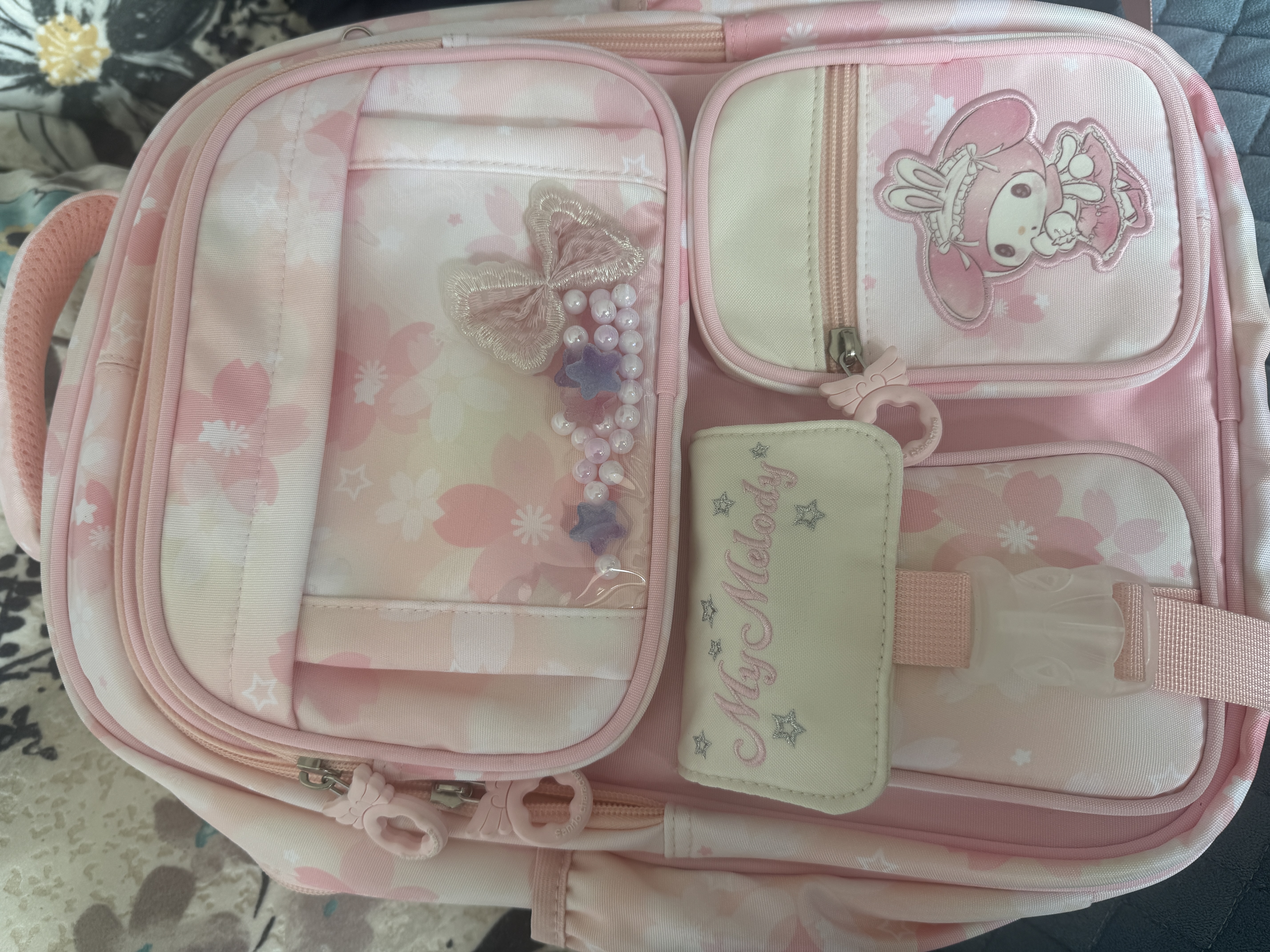 Hello Kitty小学生书包女生三二一年级女童护脊减负儿童双肩包96652A美乐蒂粉 实拍图