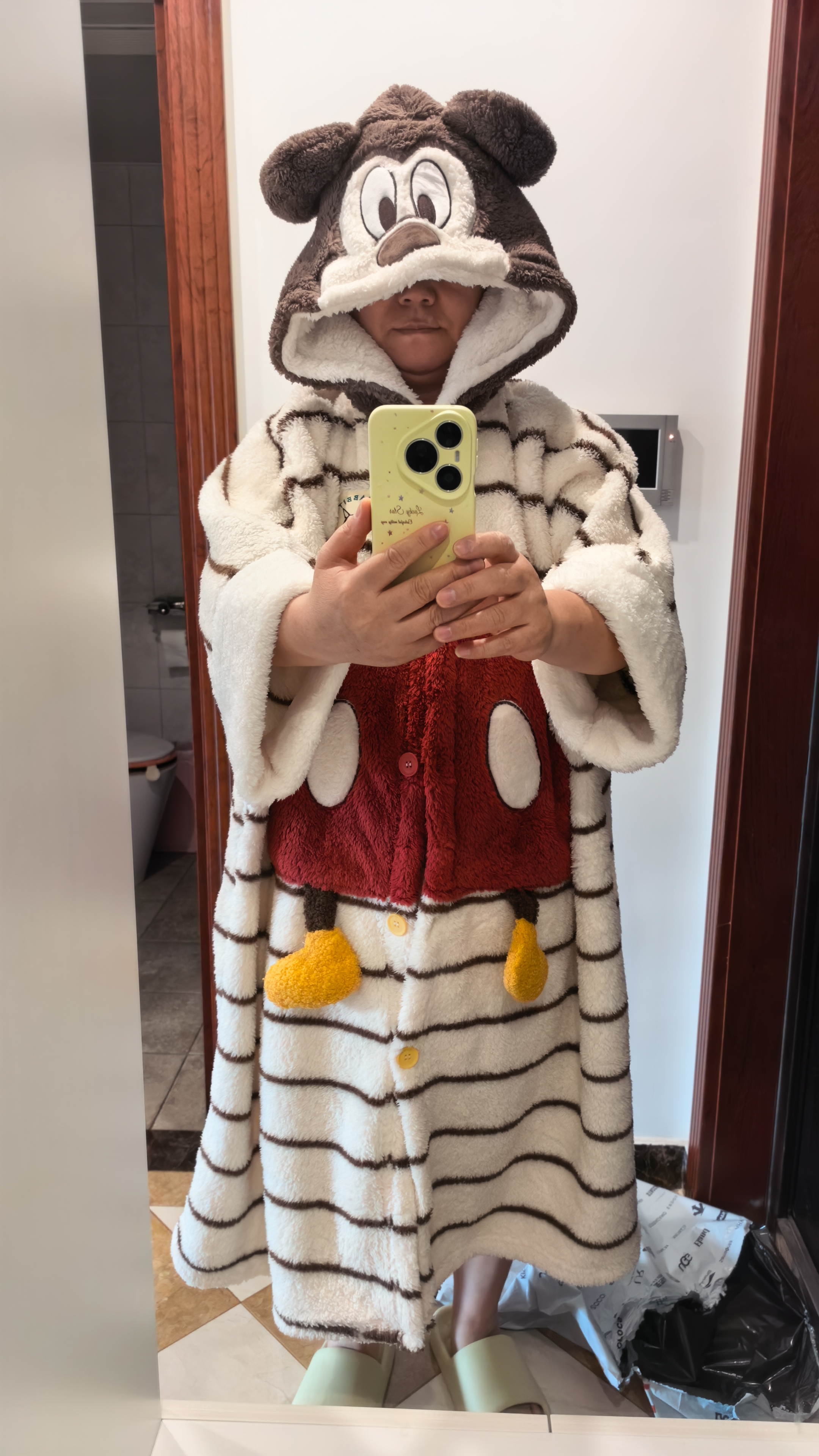 俞兆林珊瑚绒睡袍女秋冬新款可爱卡通连帽大码加绒加厚睡衣女套装家居服 实拍图