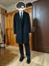 伯爵卓尔高端全羊毛双面呢大衣100%男士2026秋冬季新款中长款通勤男装外套 墨隐黑（中长款） 【无内胆】 L (175) 实拍图