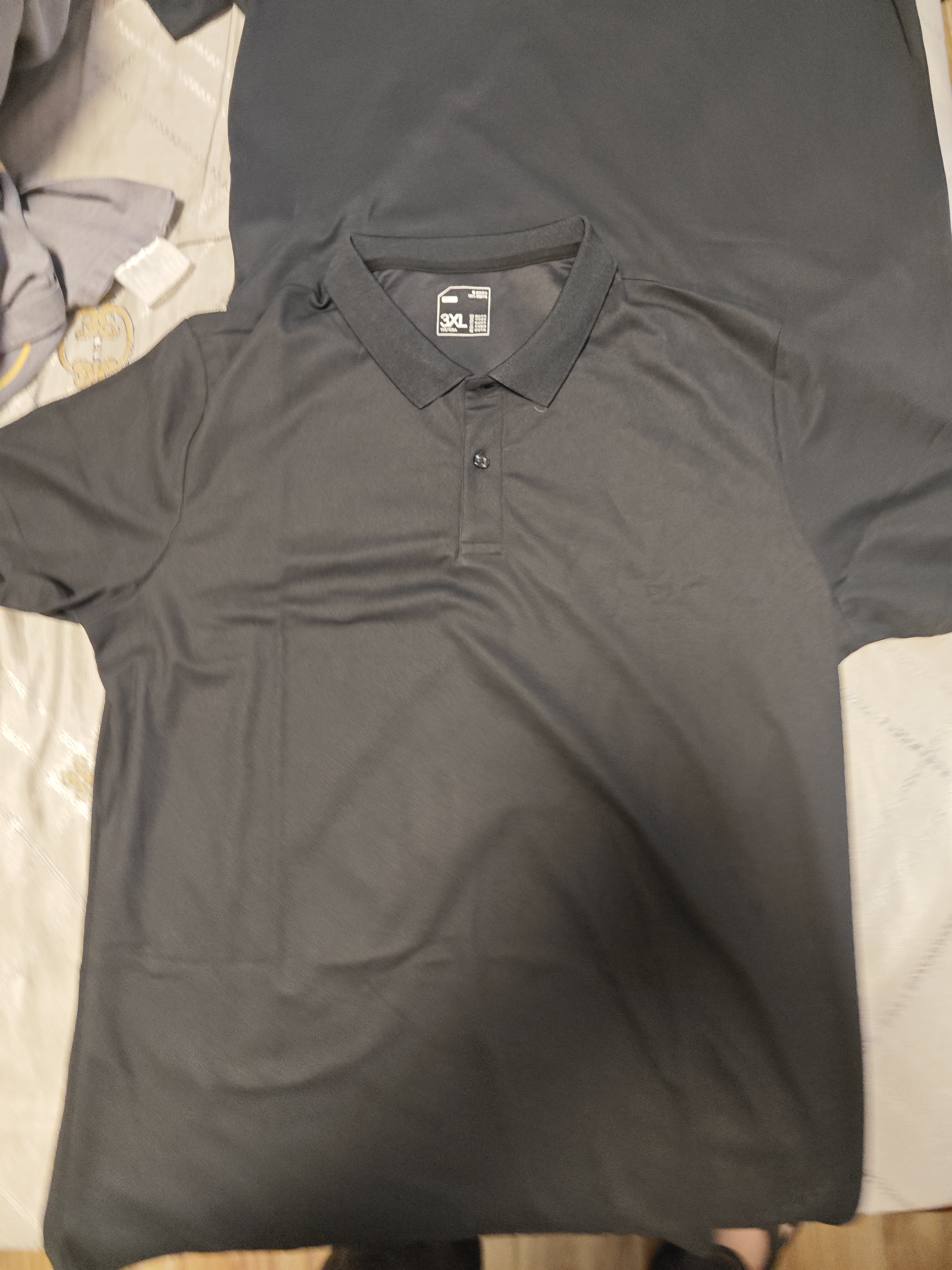 京东京造夏季运动短袖男士t恤polo衫男跑步健身户外速干衣服 黑色红点3XL 实拍图