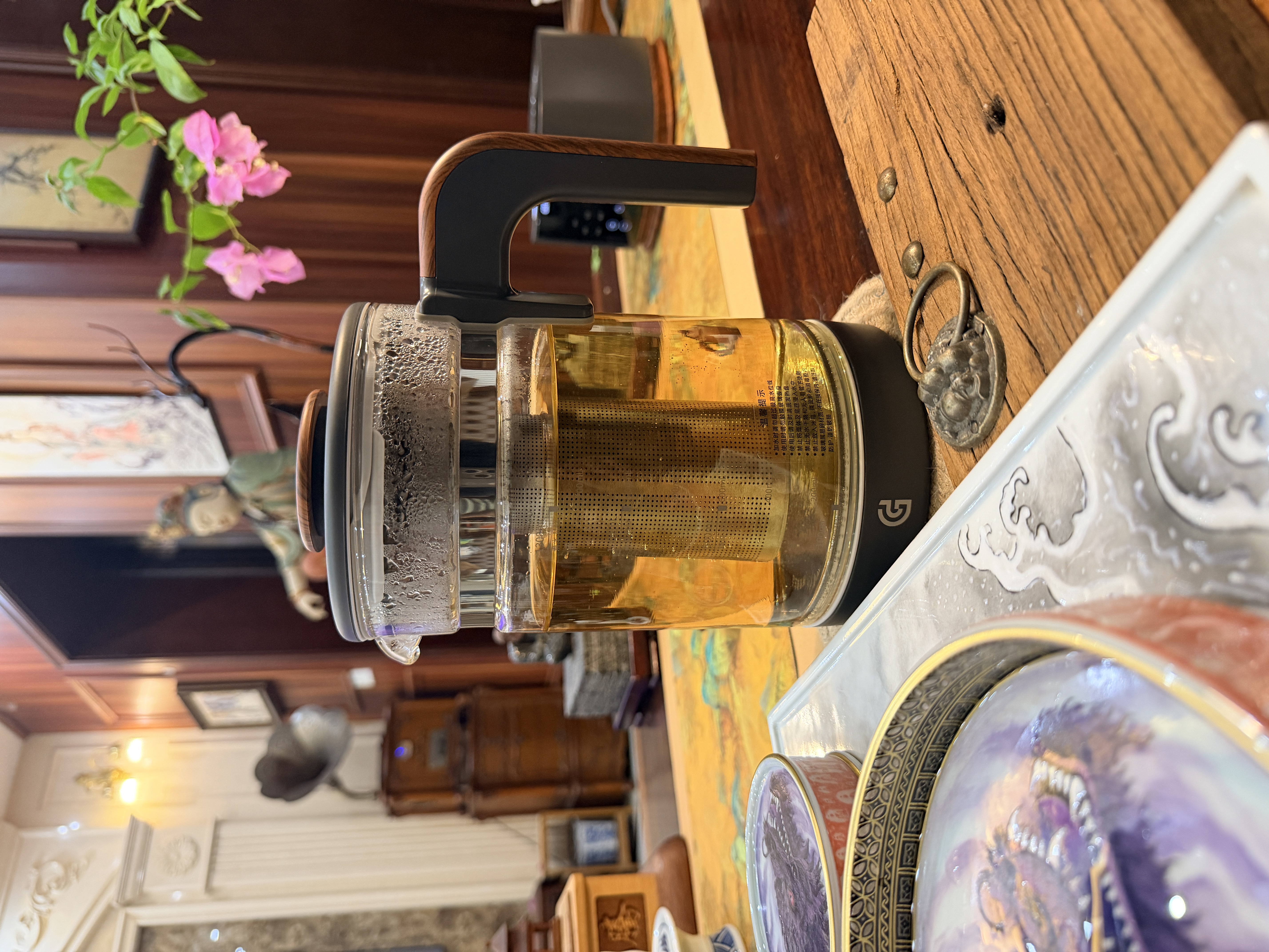 格丽思（GREENIS）煮茶壶 喷淋式煮茶器纯钛养生壶烧水壶泡茶壶一体机全自动保温壶蒸茶壶新款高档大气礼盒 深空灰礼盒装（纯钛壶底-单直筒茶漏） 实拍图