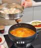 康佳（KONKA）铁锅有钛炒锅不粘无氟涂层炒菜锅钛铁大肚锅带蒸笼燃气电磁炉通用 实拍图