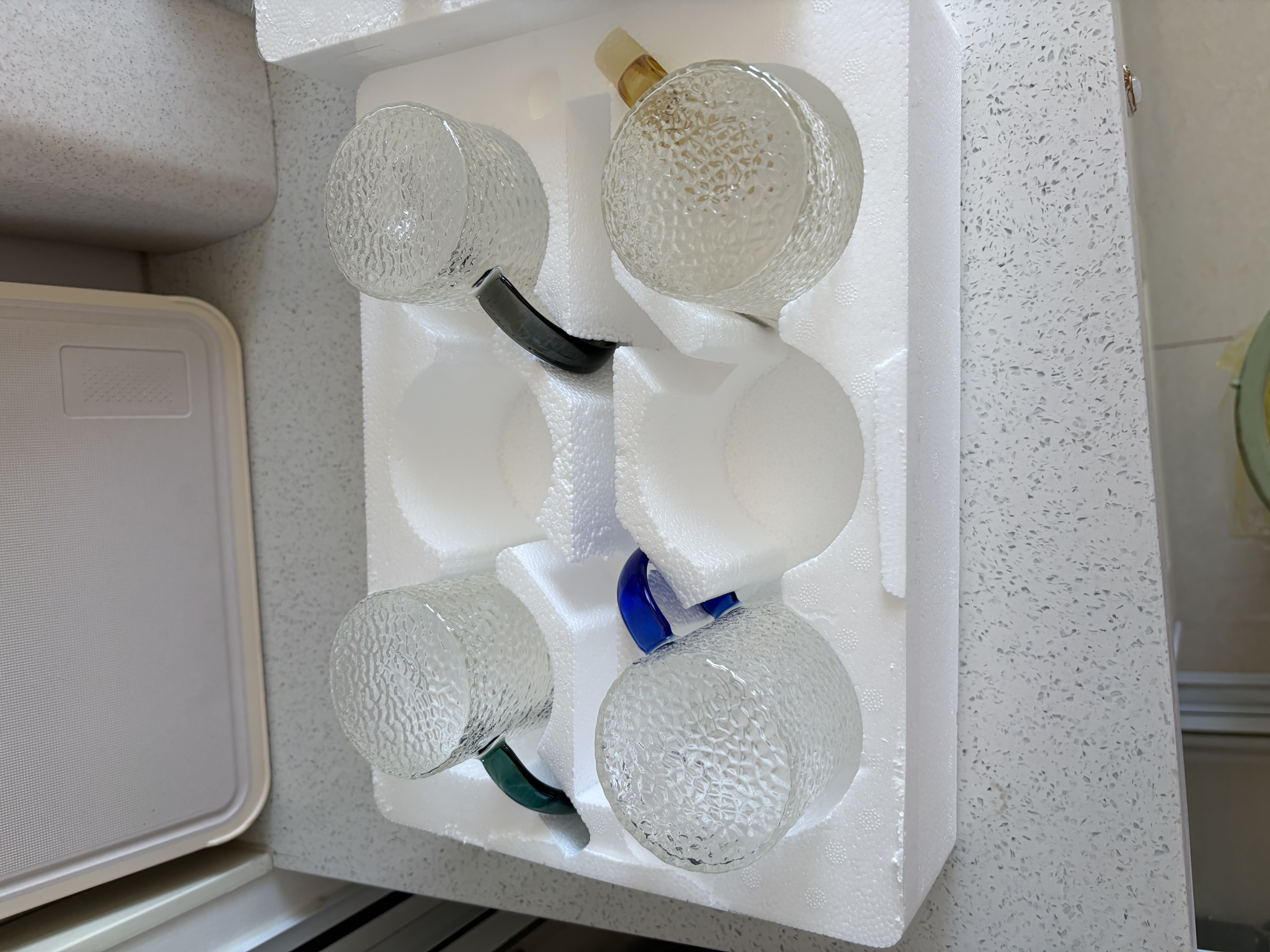 格娜斯 日式锤纹玻璃杯带把手水杯家庭套装家用待客茶杯高颜值喝水杯子 实拍图