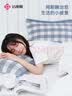 洁丽雅（Grace）纯棉枕巾全棉纱布防脱落枕芯盖巾 蓝格绑带52*78 实拍图
