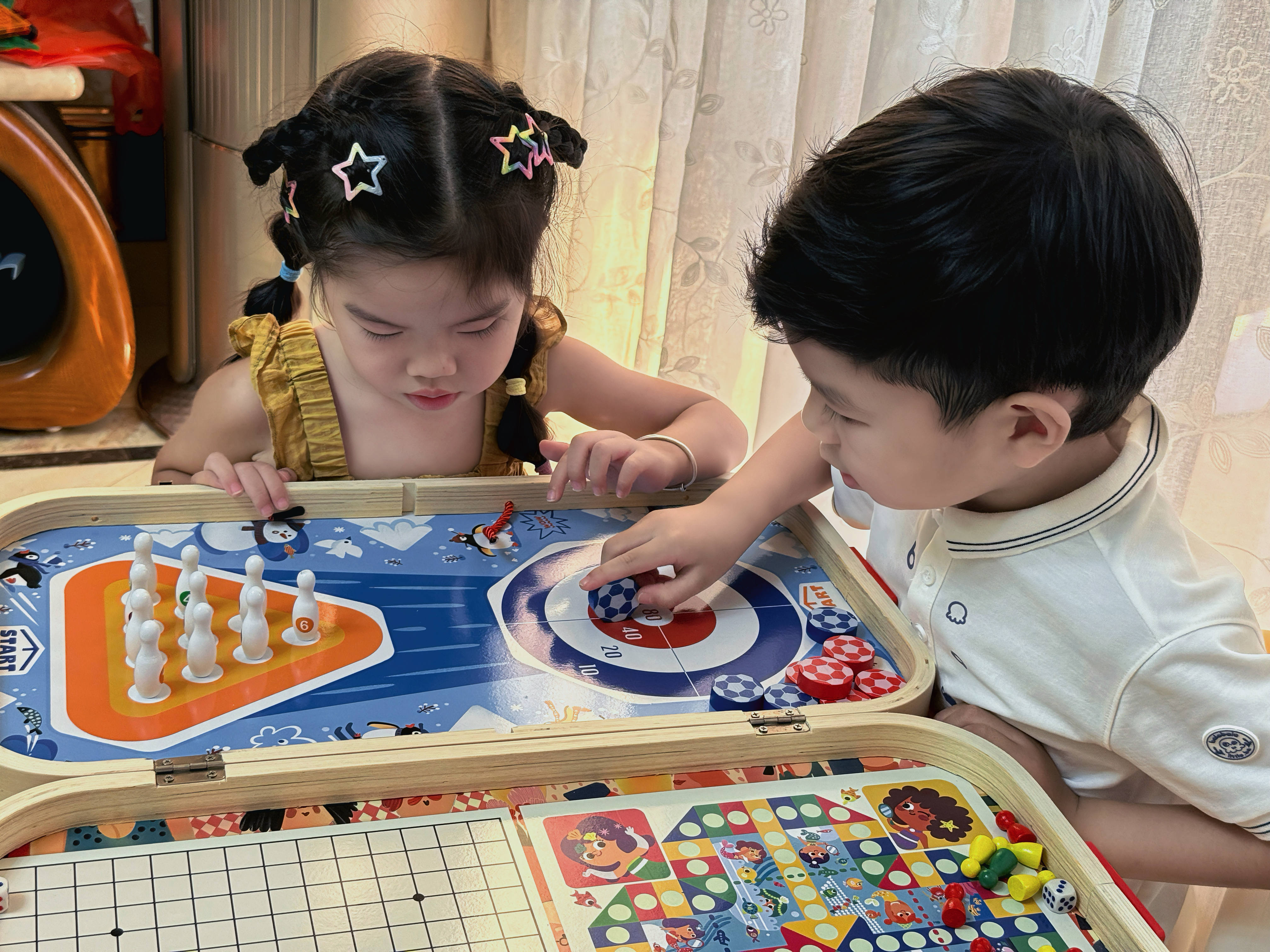 木丸子轨道积木多功能实木棋盘小火车五子棋儿童早教益智生日礼物桌游戏 实拍图