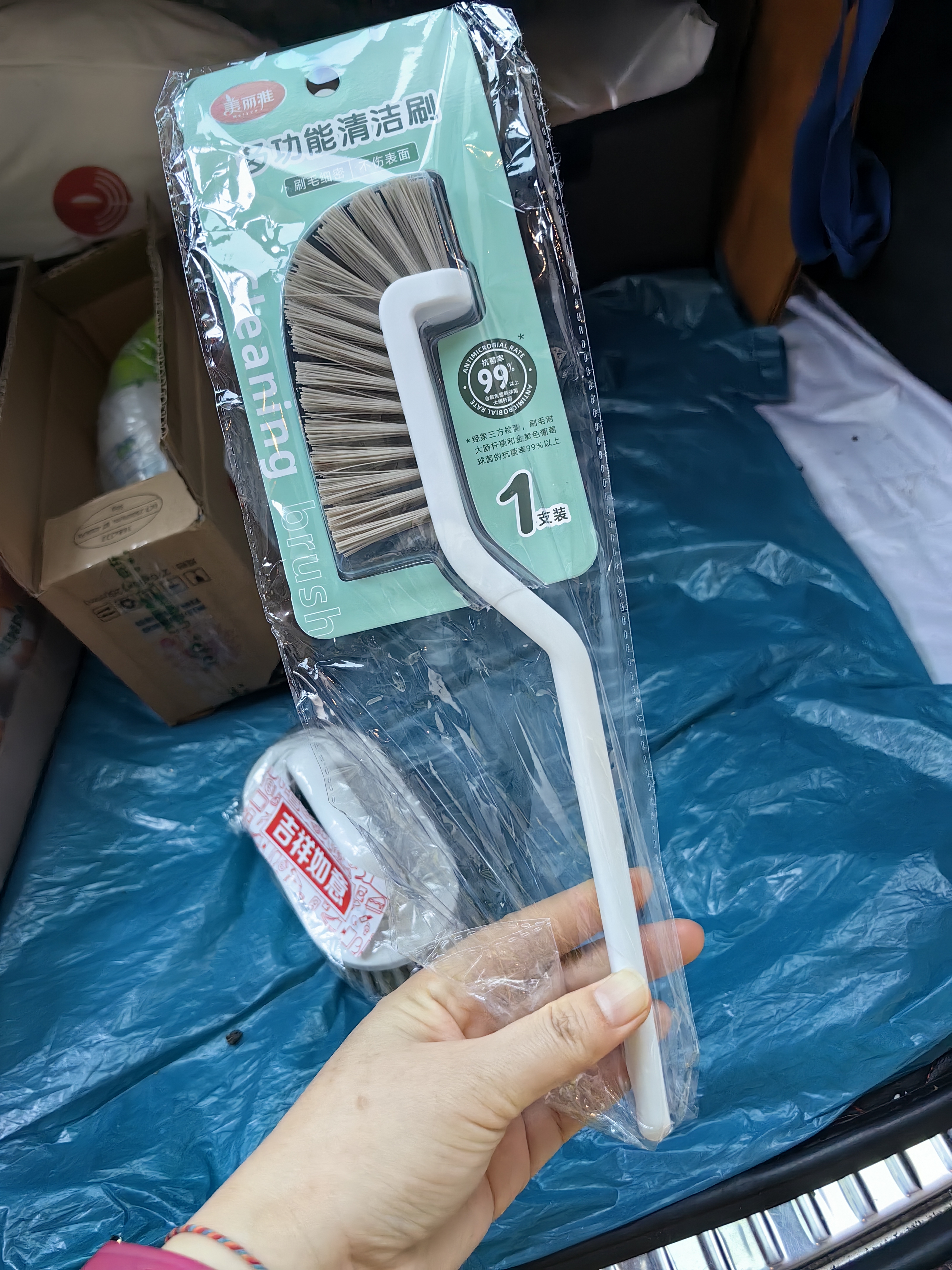 美丽雅L型抗菌刷28.5cm浴室缝隙硬毛刷卫生间厨房细缝多功能灰尘清洁 实拍图