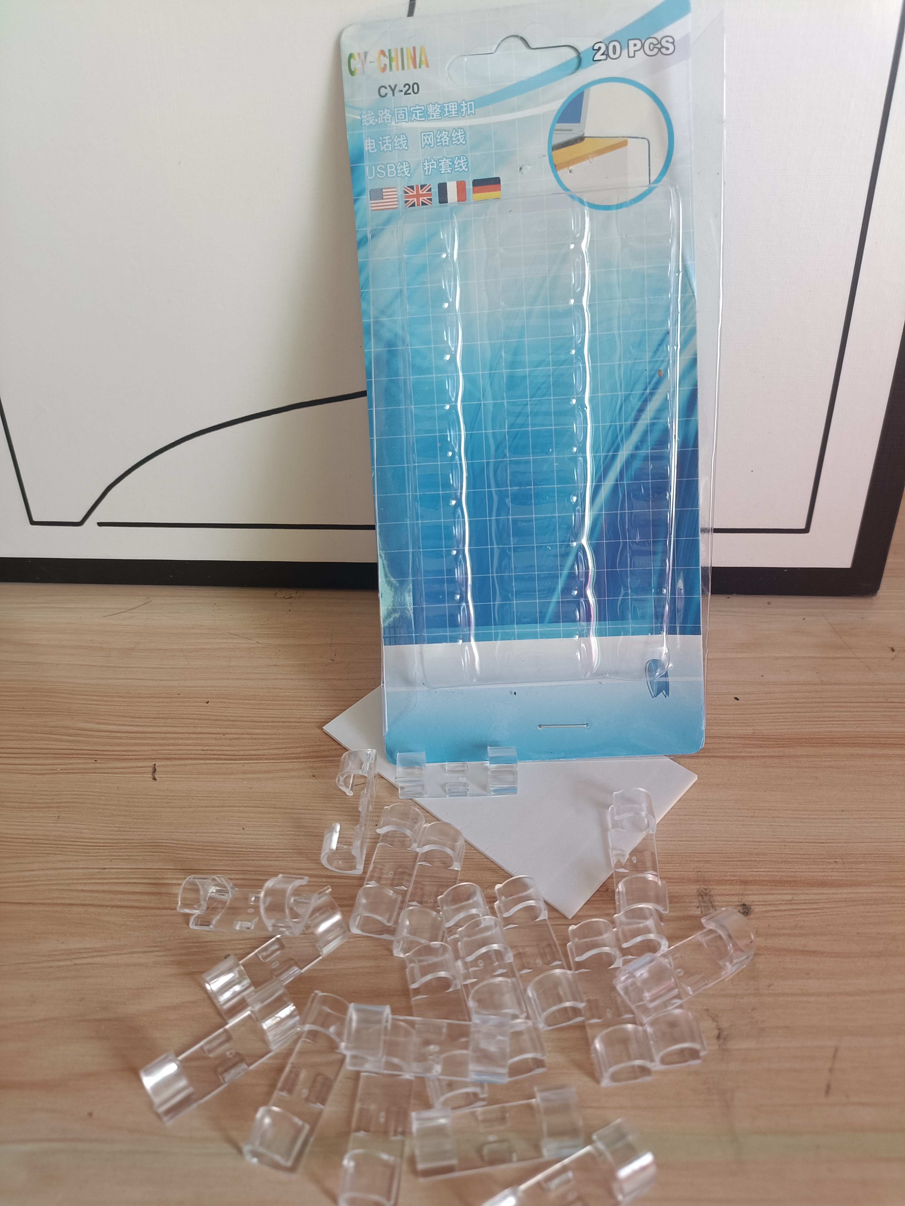 花栖之谷理线器电线固定器免打孔网线走墙神器桌面走线夹卡扣自粘线卡 实拍图