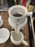豪祥 紫砂懒人自动陶瓷茶壶冲茶器单个旋转石磨家用办公功夫茶具配件 白静泡茶壶+茶海（高款） 实拍图