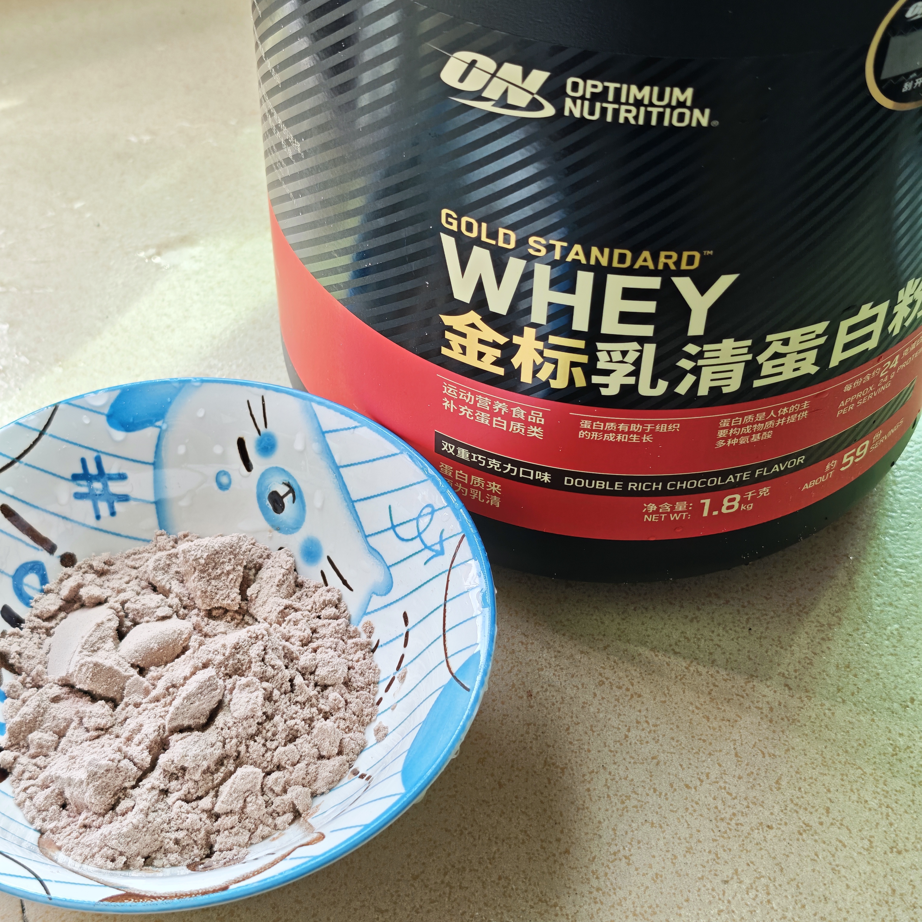 ON金标乳清蛋白粉1.8KG 双重巧克力味 79%高蛋白 分离乳清为主 实拍图