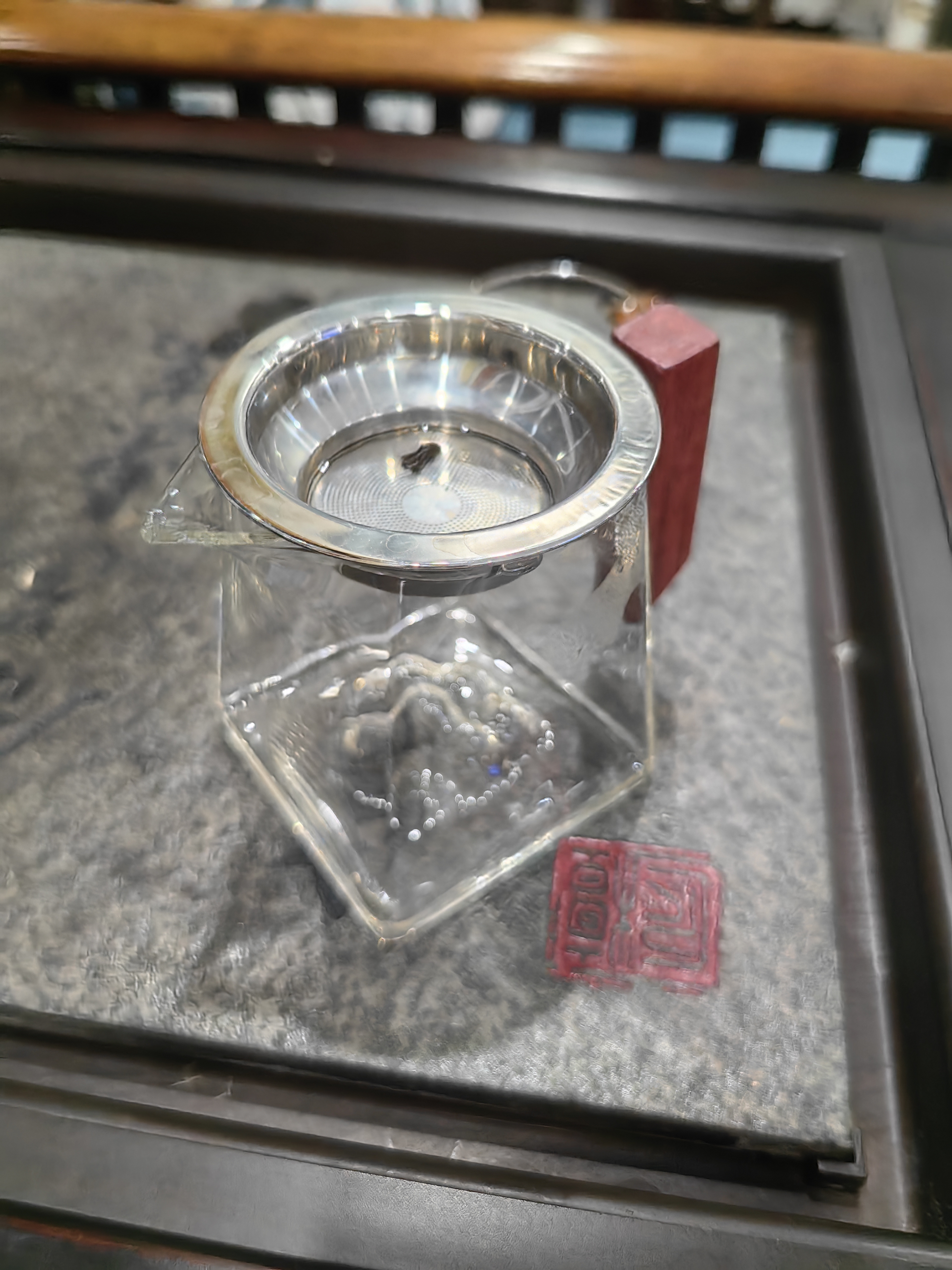 富光（FUGUANG)同款公道杯耐热泡茶杯子茶具带茶漏过滤茶具烧水壶 【实木把手】公道杯 350ml 赠送茶漏*1 实拍图