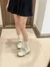 啄木鸟厚底内增高6CM德训鞋女2026秋季新款小白鞋百搭阿甘鞋休闲运动鞋 米灰色【增高6CM】 37 (235mm) 实拍图