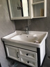 浴美优品碳纤维浴室柜环保洗手盆柜洗脸盆柜组合洗漱台洗手池厕所卫生间 黑白套80cm镜柜+吊柜+陶瓷盆 实拍图