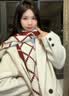 Charm Kendo围巾女秋冬季2026新款保暖围脖披肩氛围感生日新年礼物送女生女友 送女朋友实用老婆 红配米 实拍图