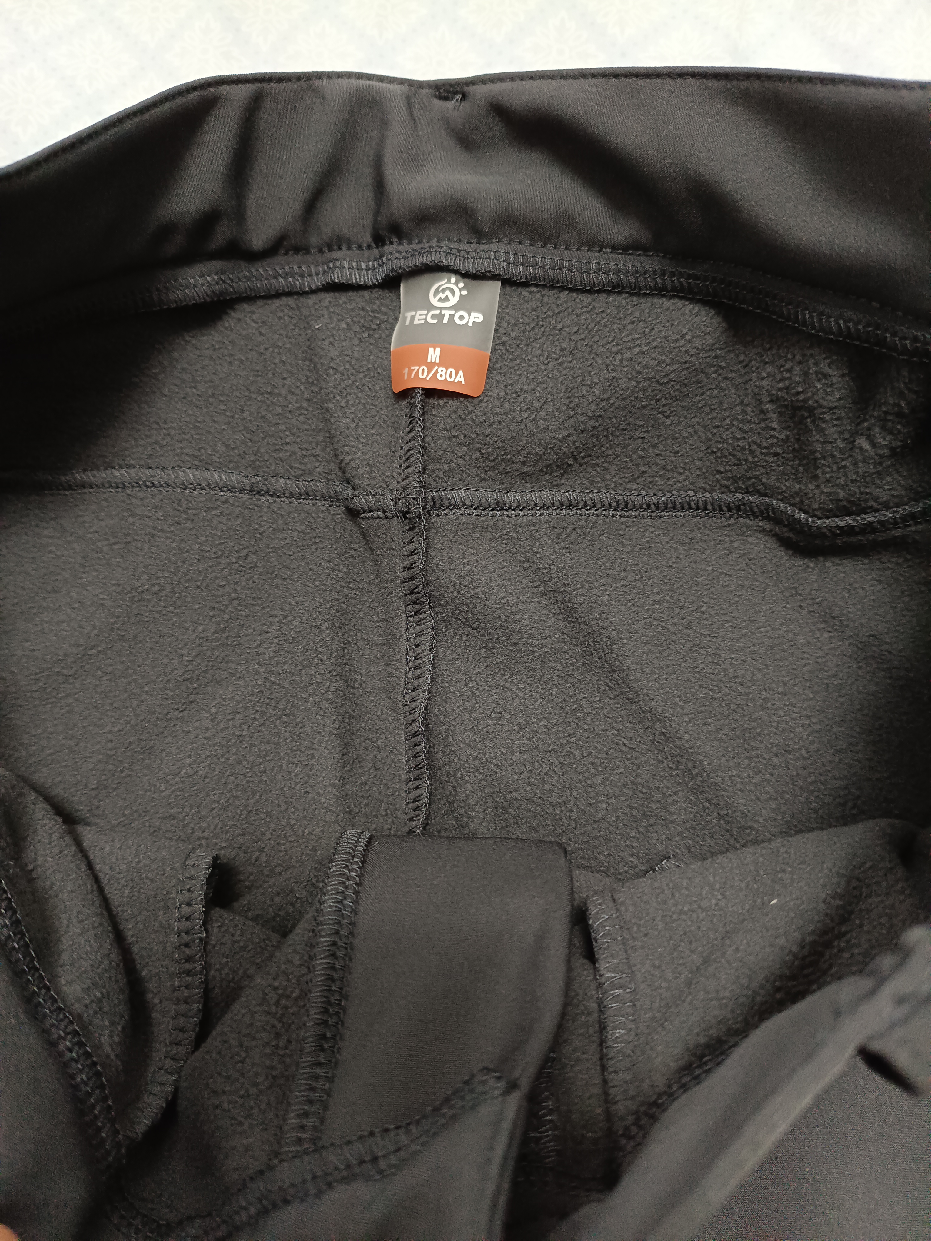 探拓（TECTOP）冲锋裤男加绒保暖防风软壳裤登山徒步裤 男款深灰 L 实拍图