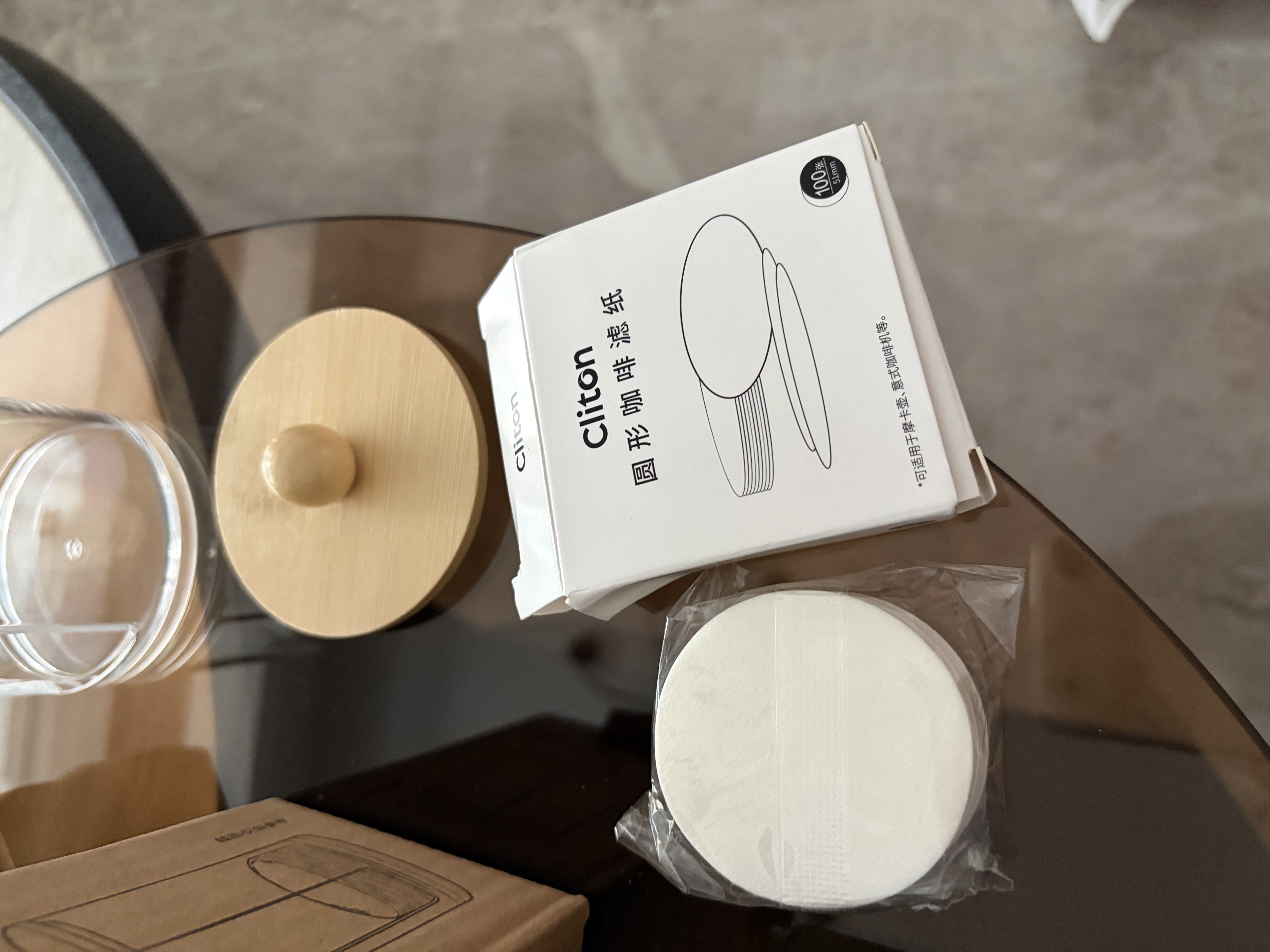 CLITON意式咖啡机滤纸圆形粉碗专用滤纸摩卡壶通用收纳盒防尘圆形滤纸盒 实拍图