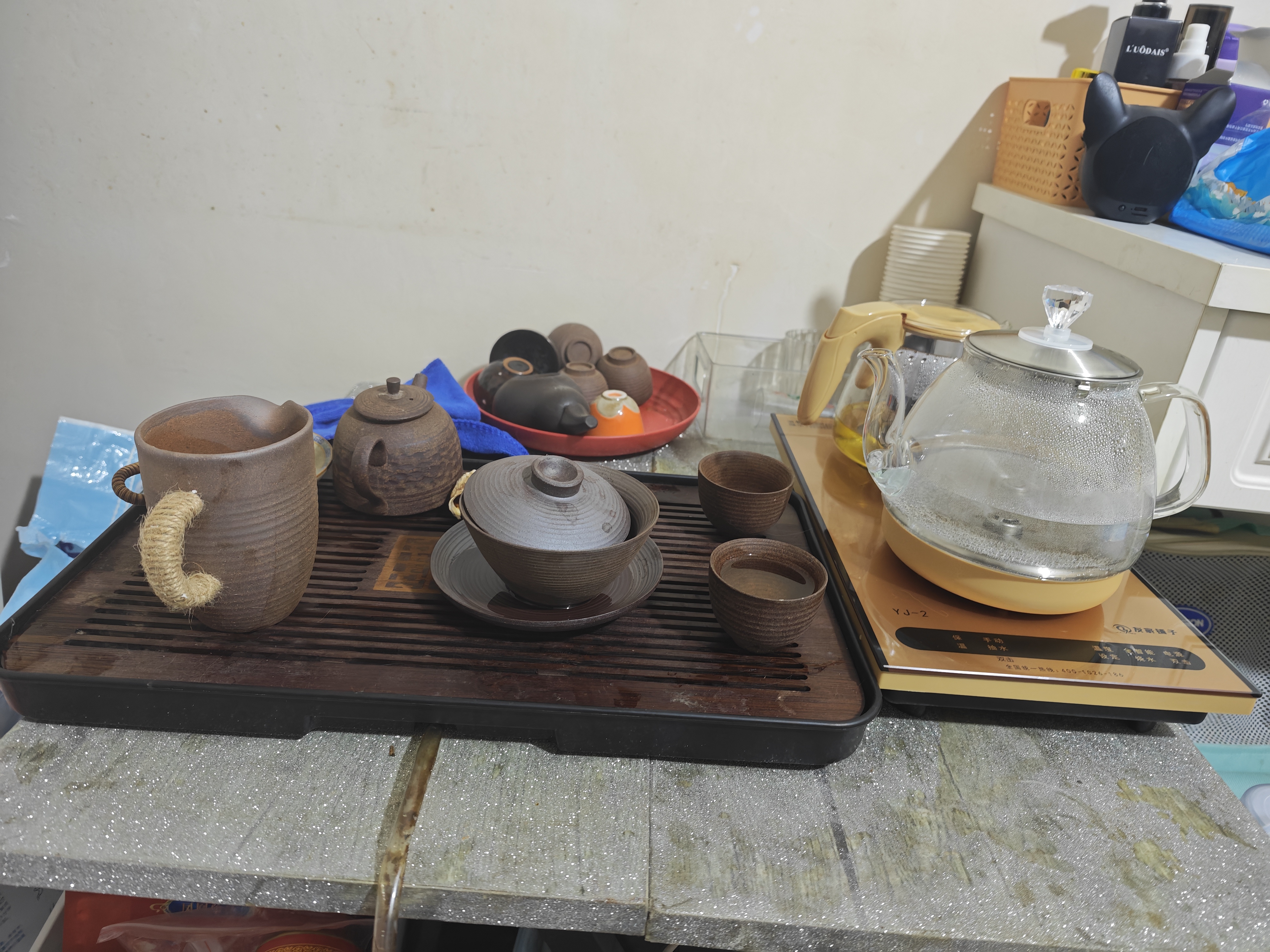 友家铺子（Biooner）全自动上水电热水壶烧水壶家用办公茶台一体机茶桌茶几嵌入式茶具套装 RY-A1金色保温1L 实拍图