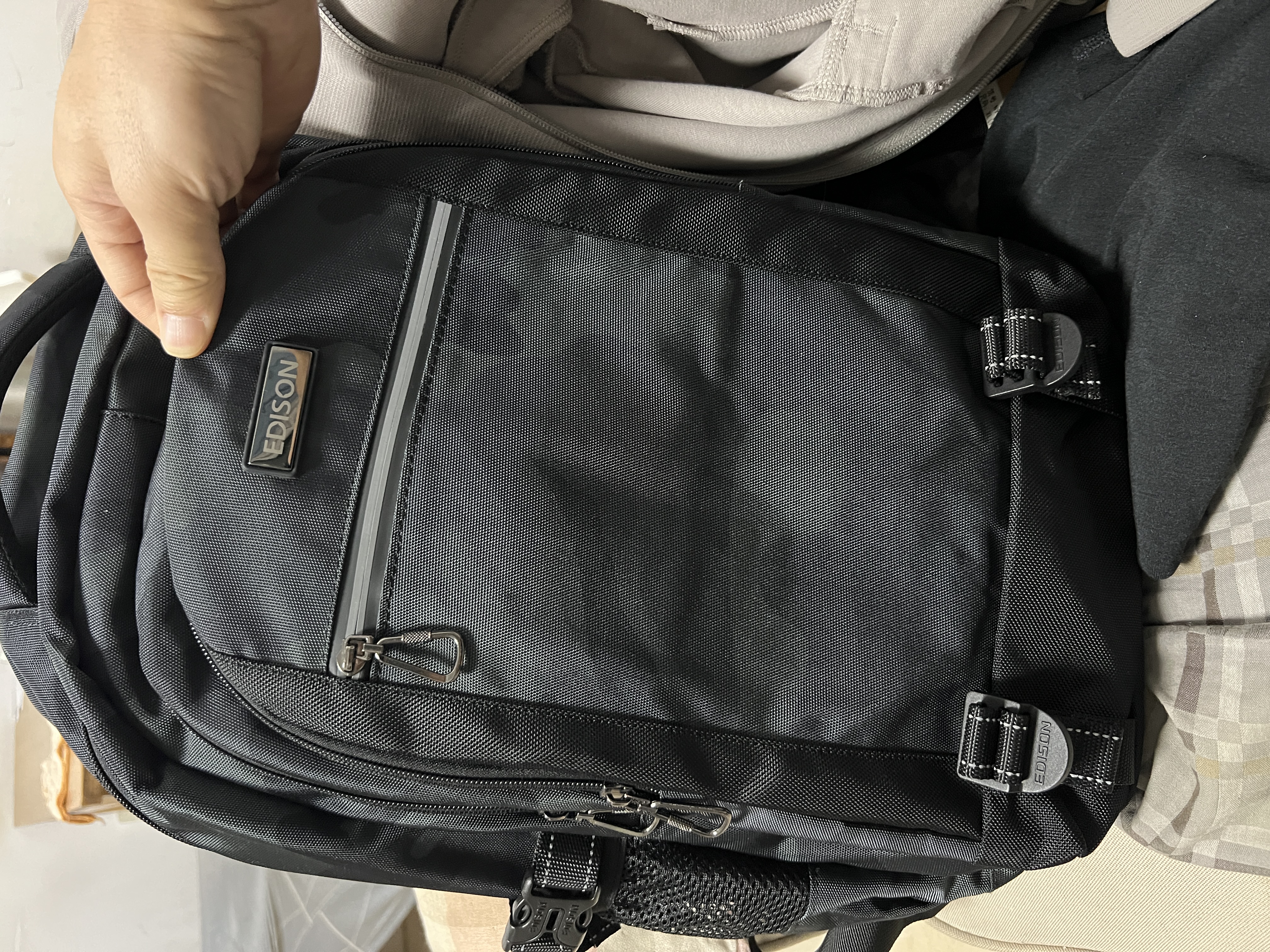 Edison爱迪生中学生书包初中大容量防泼水轻便反光双肩包旅行背包K051-2 实拍图