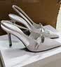 CHARLES&KEITH缎面蝴蝶结尖头高跟凉鞋女生日礼物送女友CK1-60361556 Light Grey浅灰色 38 实拍图