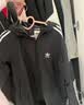 adidas通勤百搭经典休闲运动连帽夹克外套男女春夏阿迪达斯三叶草 黑色   XL 实拍图