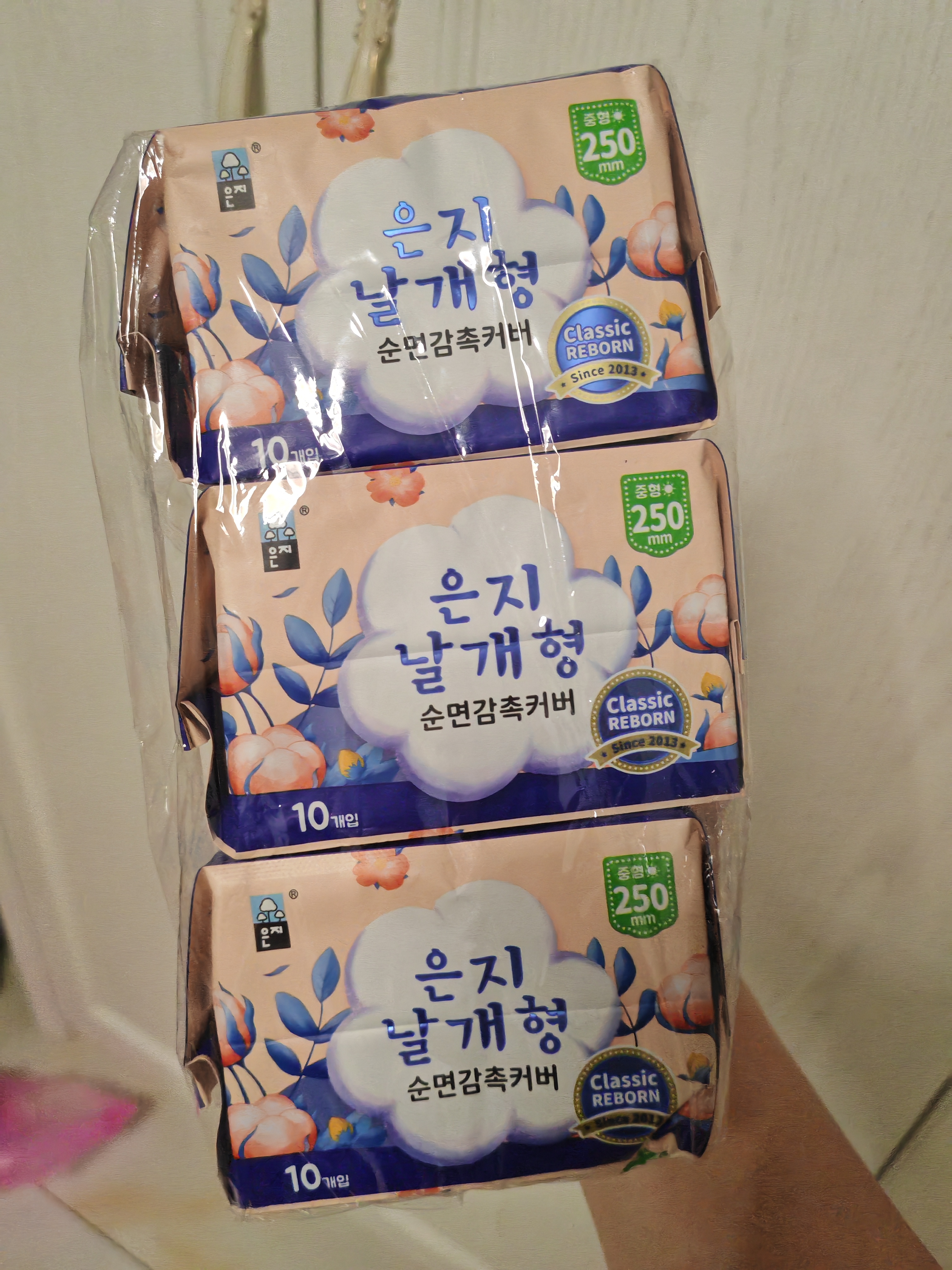 恩芝韩国进口日用卫生巾250mm10片*3包 绵柔亲肤护翼型超薄瞬吸姨妈巾 实拍图