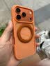 飞利浦（PHILIPS）适用苹果iPhone17 promax手机壳支架保护套按键全包6米防摔气囊16pro肤感散热15玻璃磁吸360旋转壳 【暖阳鎏金】赤炎橙丨6米防摔 iPhone 17 Pro  实拍图
