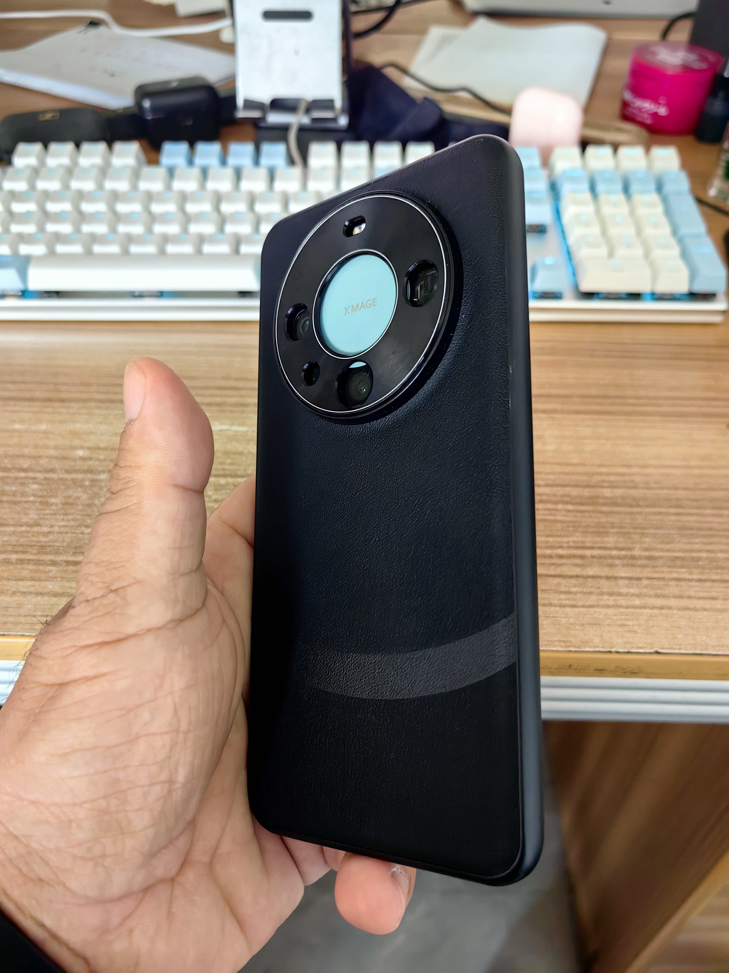 第一卫DIVI【自 营 爆 款丨顶配质感】适用华为mate60pro手机壳mate60pro+真素皮镜头全包超薄防摔壳男砚黑 实拍图