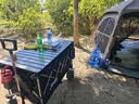 JEEP户外露营折叠车野餐车营地车露营装备便捷拖车推车购物 旅游买菜 500L曜石黑【双刹车坦克轮+后开聚拢款】+桌板 实拍图